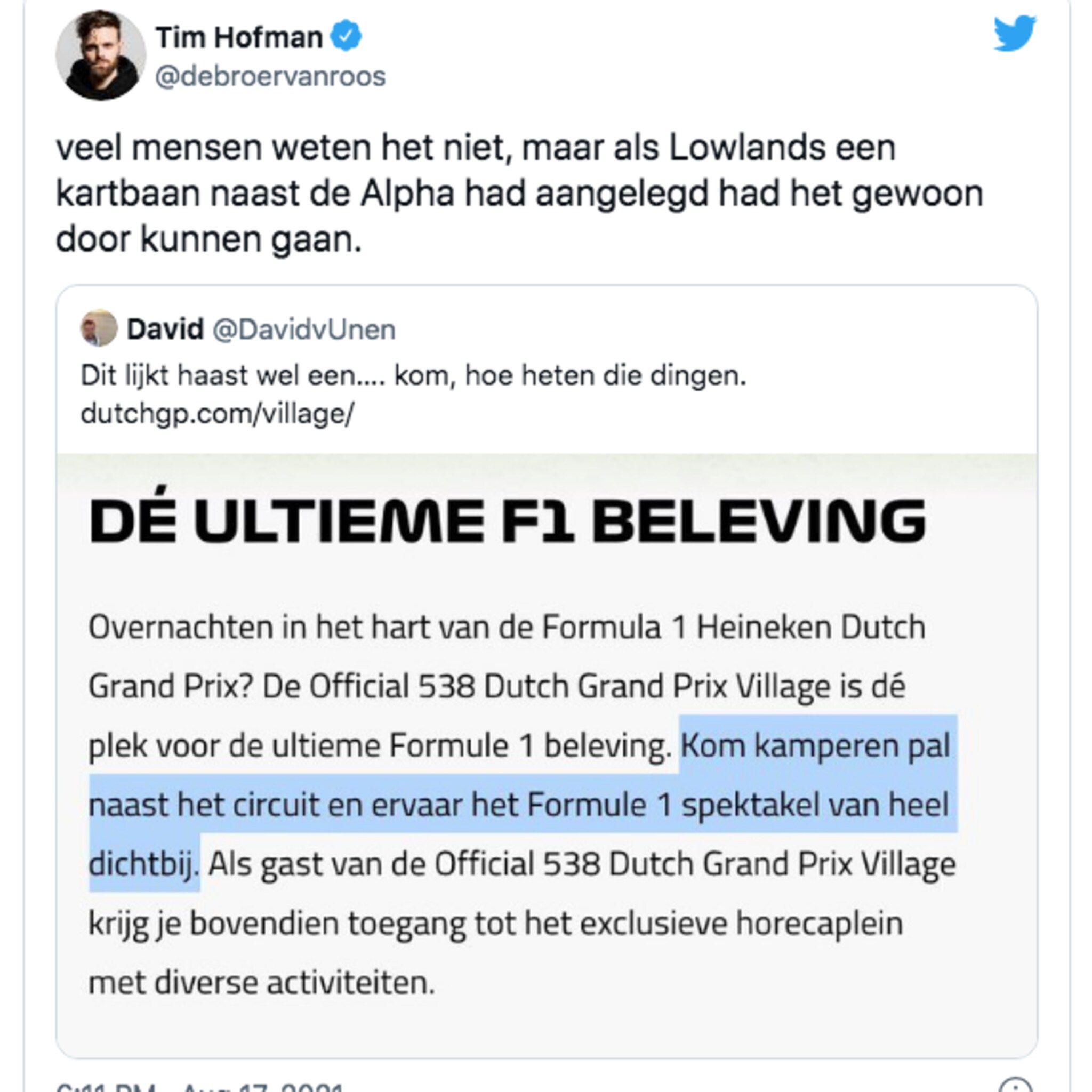maar wacht even een f1 camping bij circuit zandvoort mag dus wel