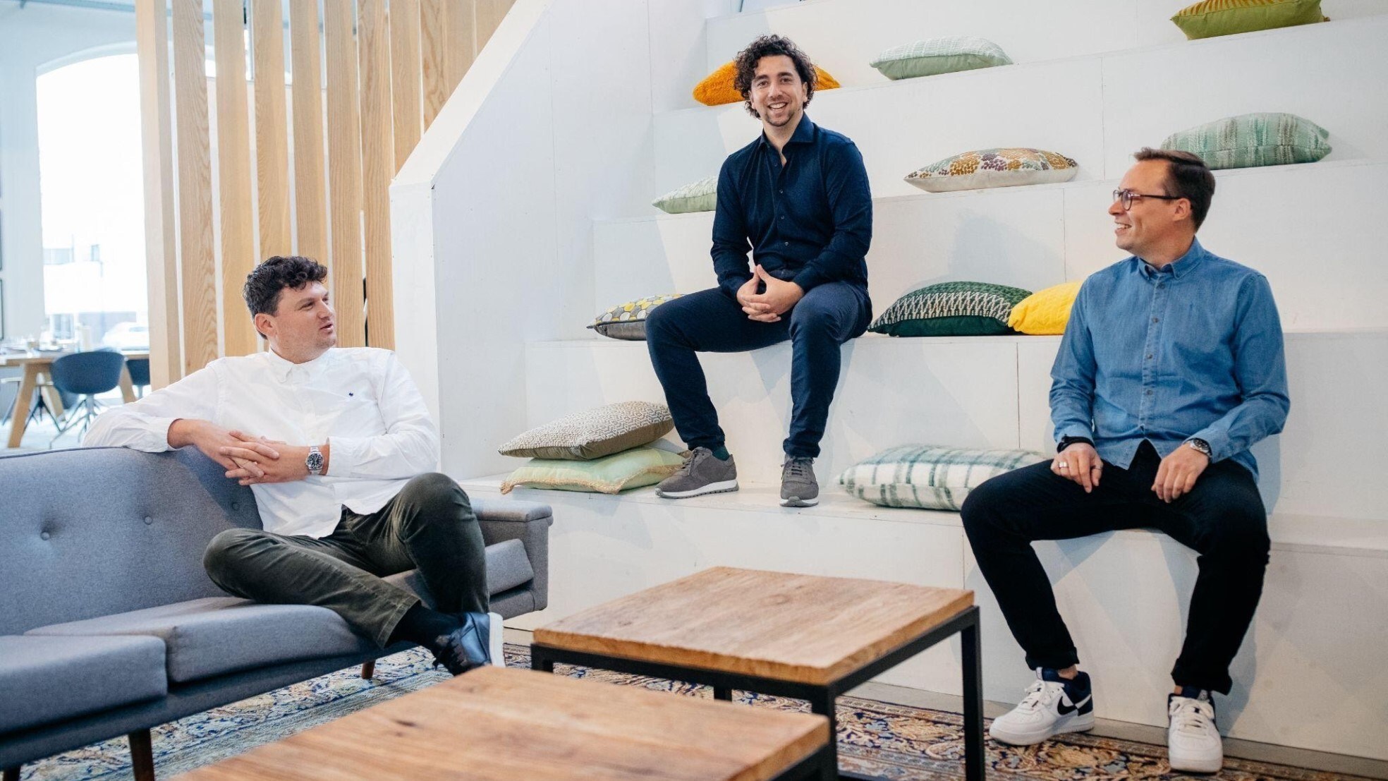 Van links naar rechts: PLTFRM-oprichters Sander Ellerman, Jasper Fioole en Rolf van Anholt. Foto: PLTFRM