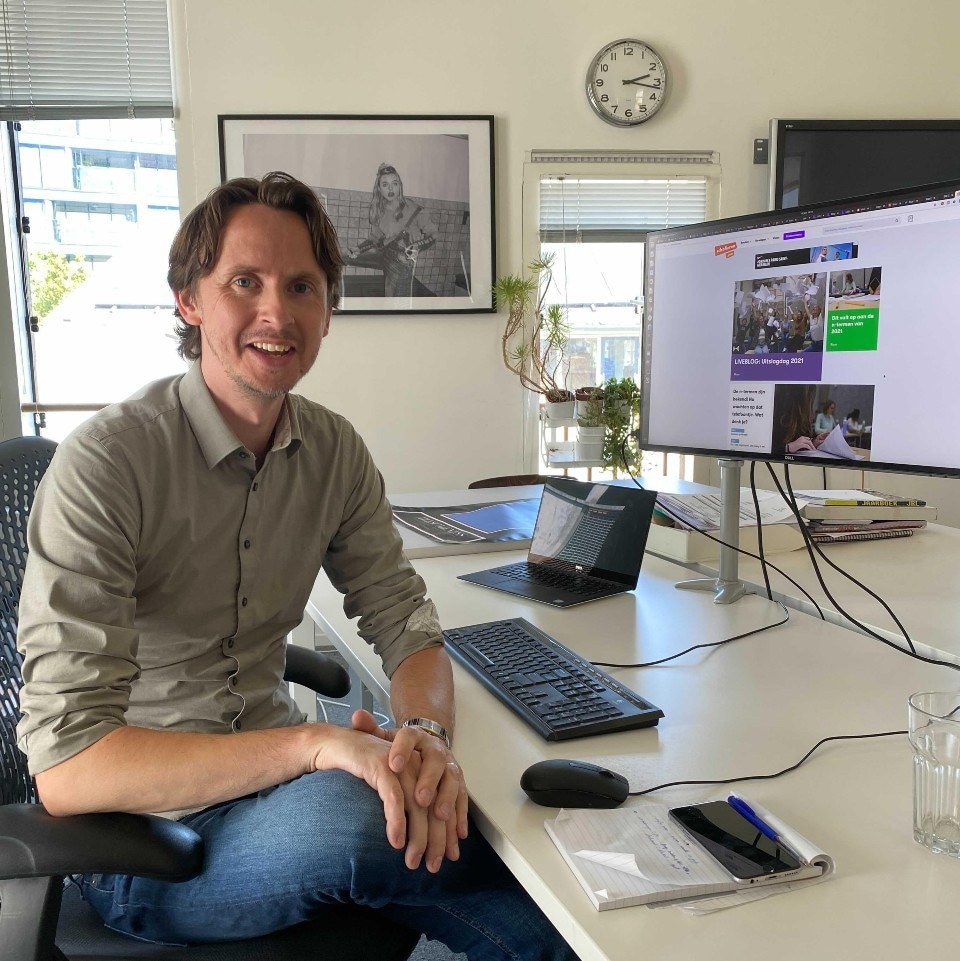 Jon Geerars: ,,In de kern is ons platform één grote archiefkast.'' Foto: Scholieren.com