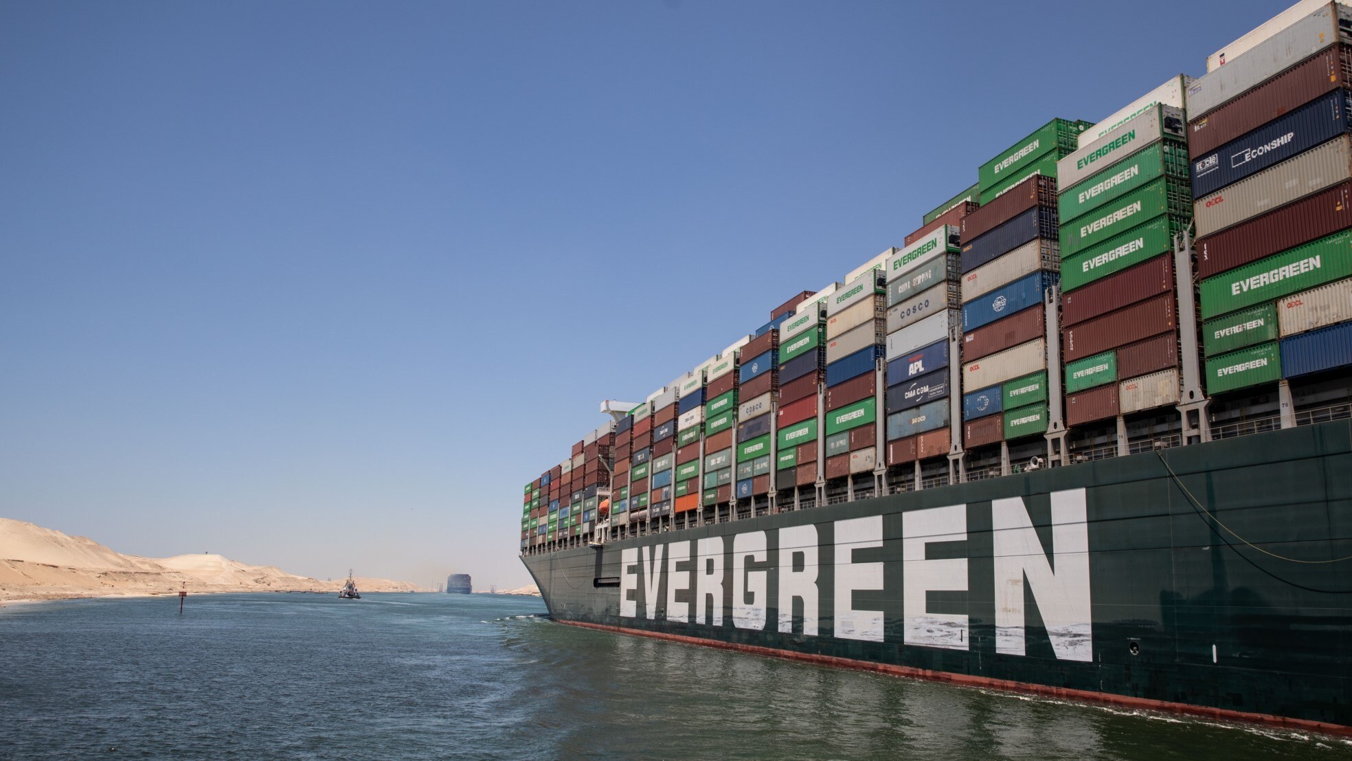 De blokkade in het Suezkanaal heeft de wereldhandel veel tijd en geld gekost. Foto: Getty Images