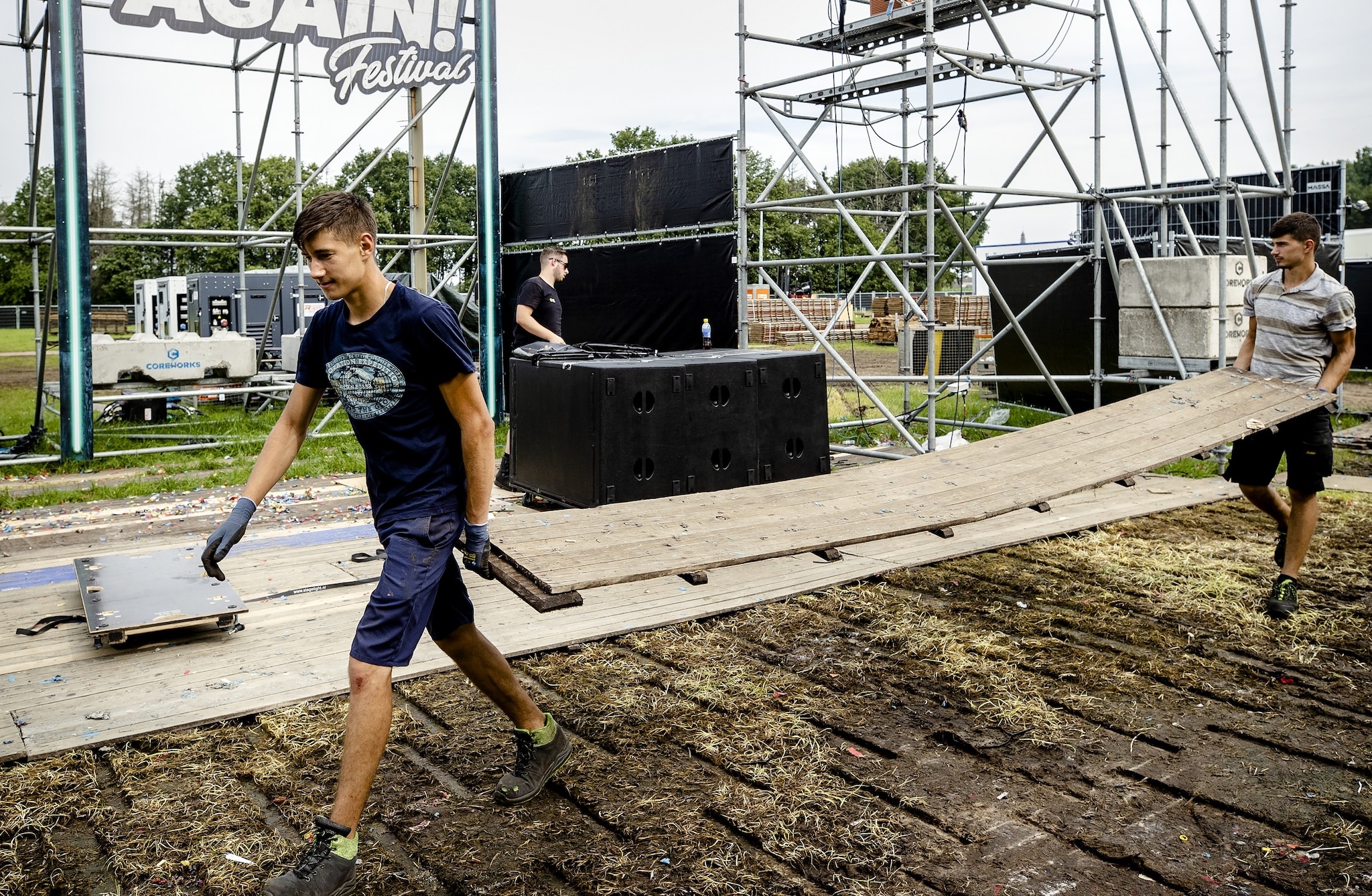 Door de aangescherpte maatregelen voor evenementen moesten sommige festivals weer afgebouwd worden, waaronder Live Again! in Erp. Foto: ANP