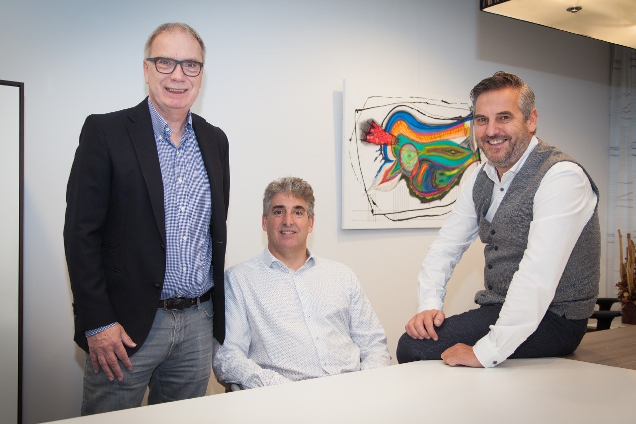 De eigenaren van Verwer &amp; Janssen Vermogensmanagement: Johan van Sprundel, Walter Janssen en Evert Verwer. Foto: Atelier CPD