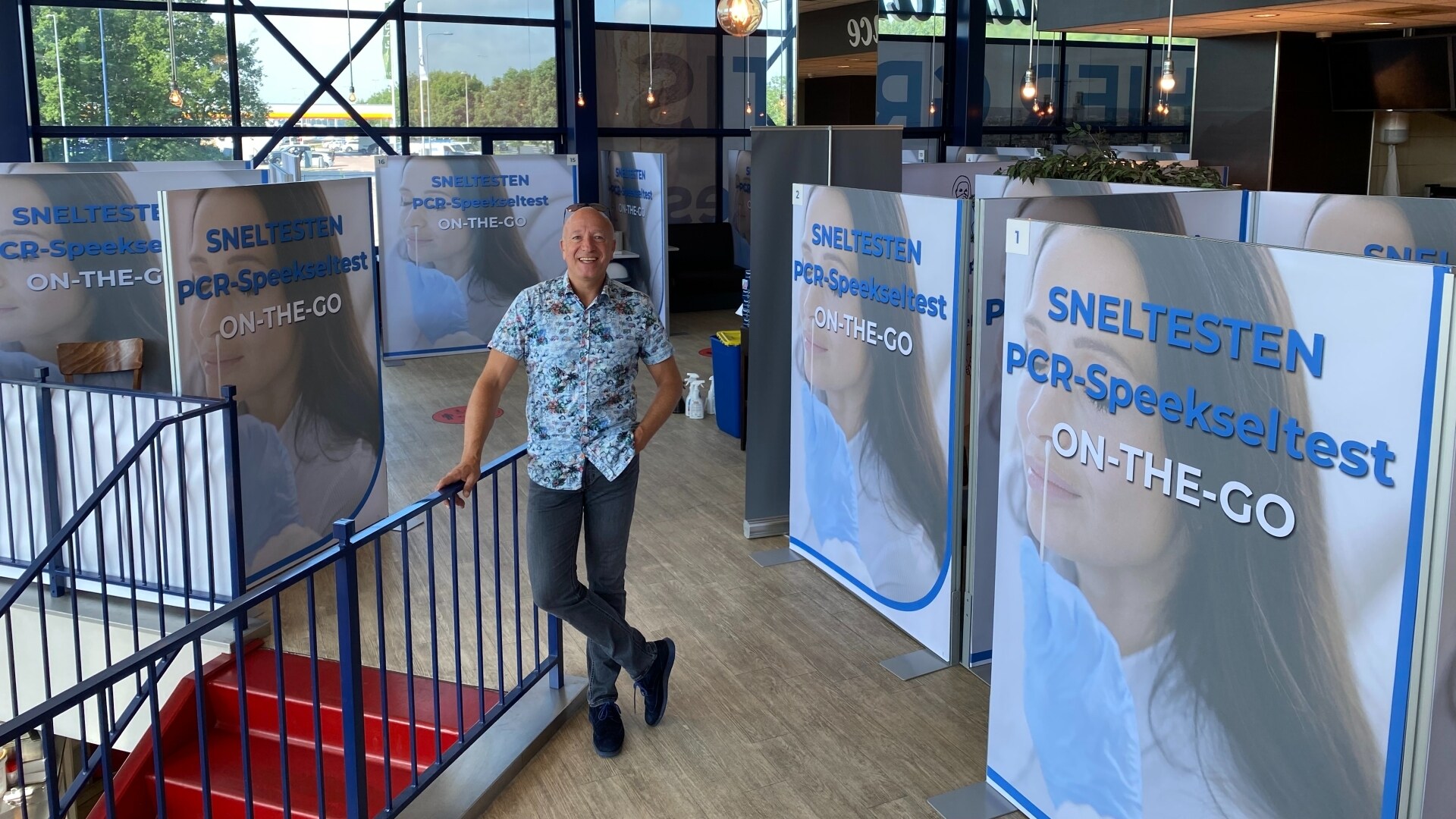 Tim Coronel heeft negentien plaatsen in zijn coronateststraat in Hoofddorp. Foto: Tim Coronel.