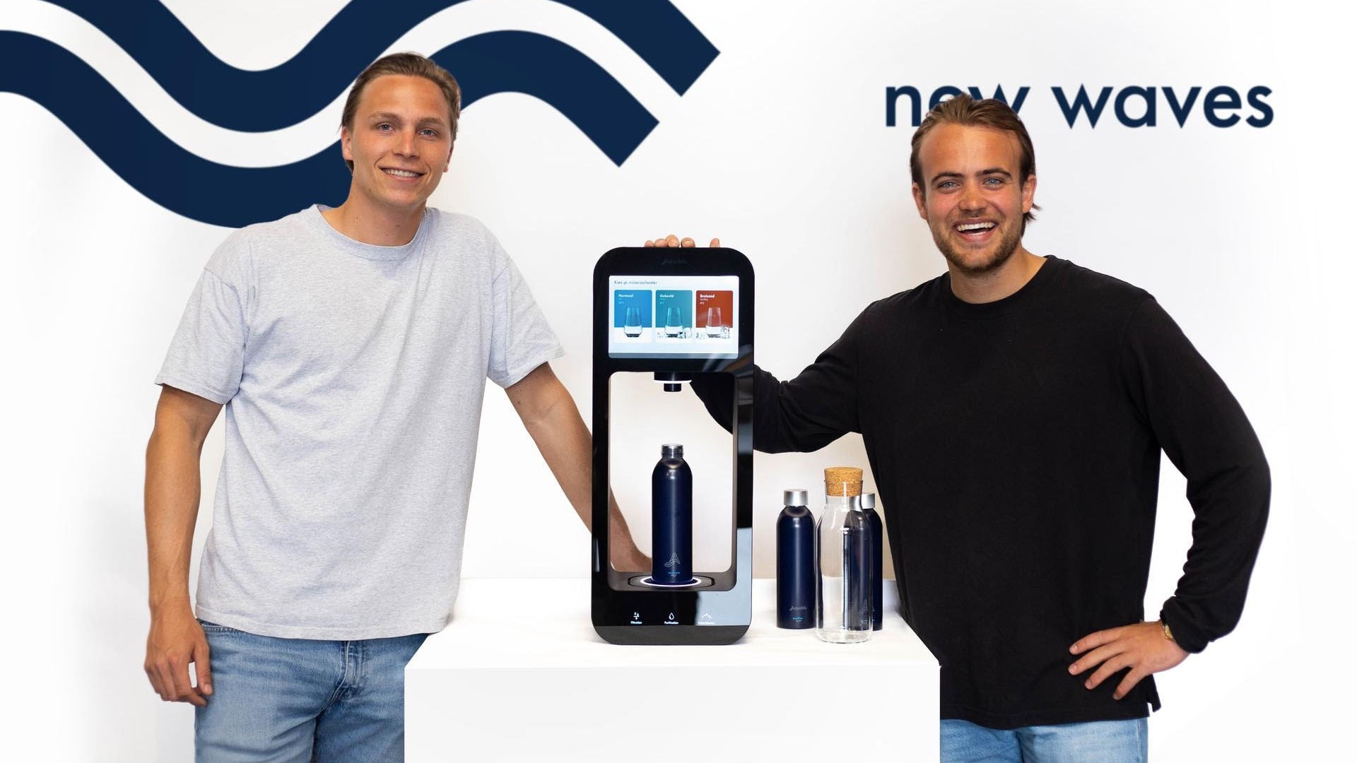De jonge ondernemers Marc van Zuylen en Marnix Stokvis, de mannen achter Aquablu. Foto's: Aquablu