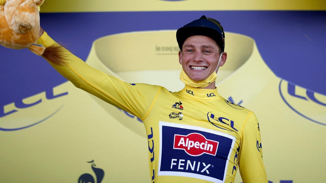 Mathieu van der Poel is een in België geboren Nederlands veldrijder, wegwielrenner en mountainbiker. Hij kroonde zich in 2015 tot de jongste wereldkampioen veldrijden aller tijden en veroverde ook in 2019, 2020 en 2021 de regenboogtrui. Hij rijdt de Tour de France voor de wielerploeg Alpecin-Fenix. Foto: ANP.