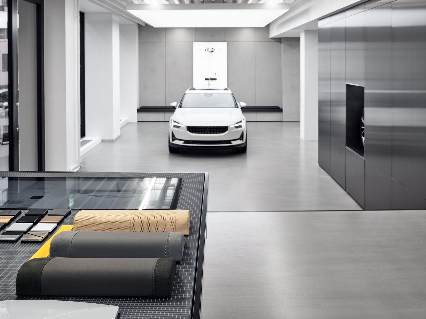 De pop-up showroom van het nieuwe elektrische merk Polestar.