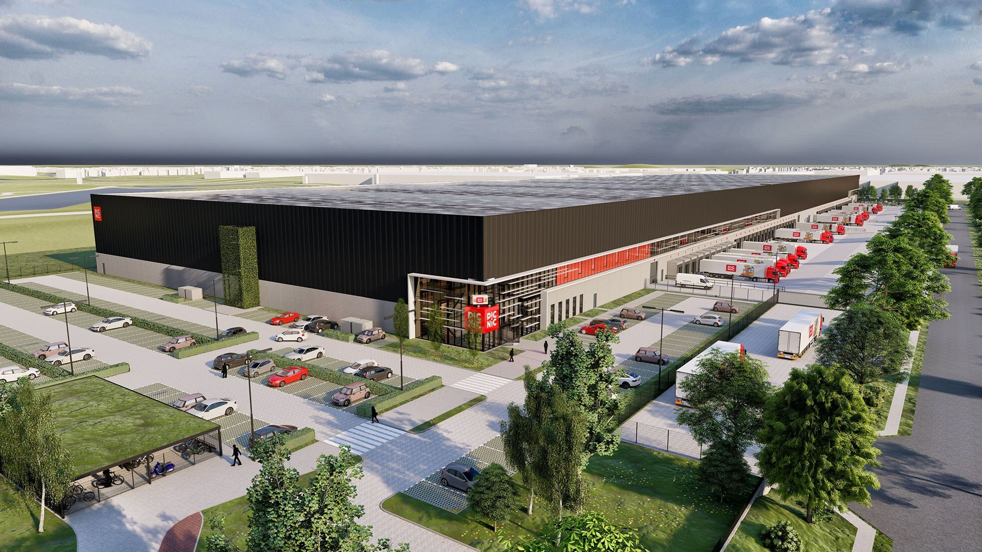 In 2023 in gebruik: een artist impression van het geautomatiseerde fulfilmentcentrum in Ridderkerk.