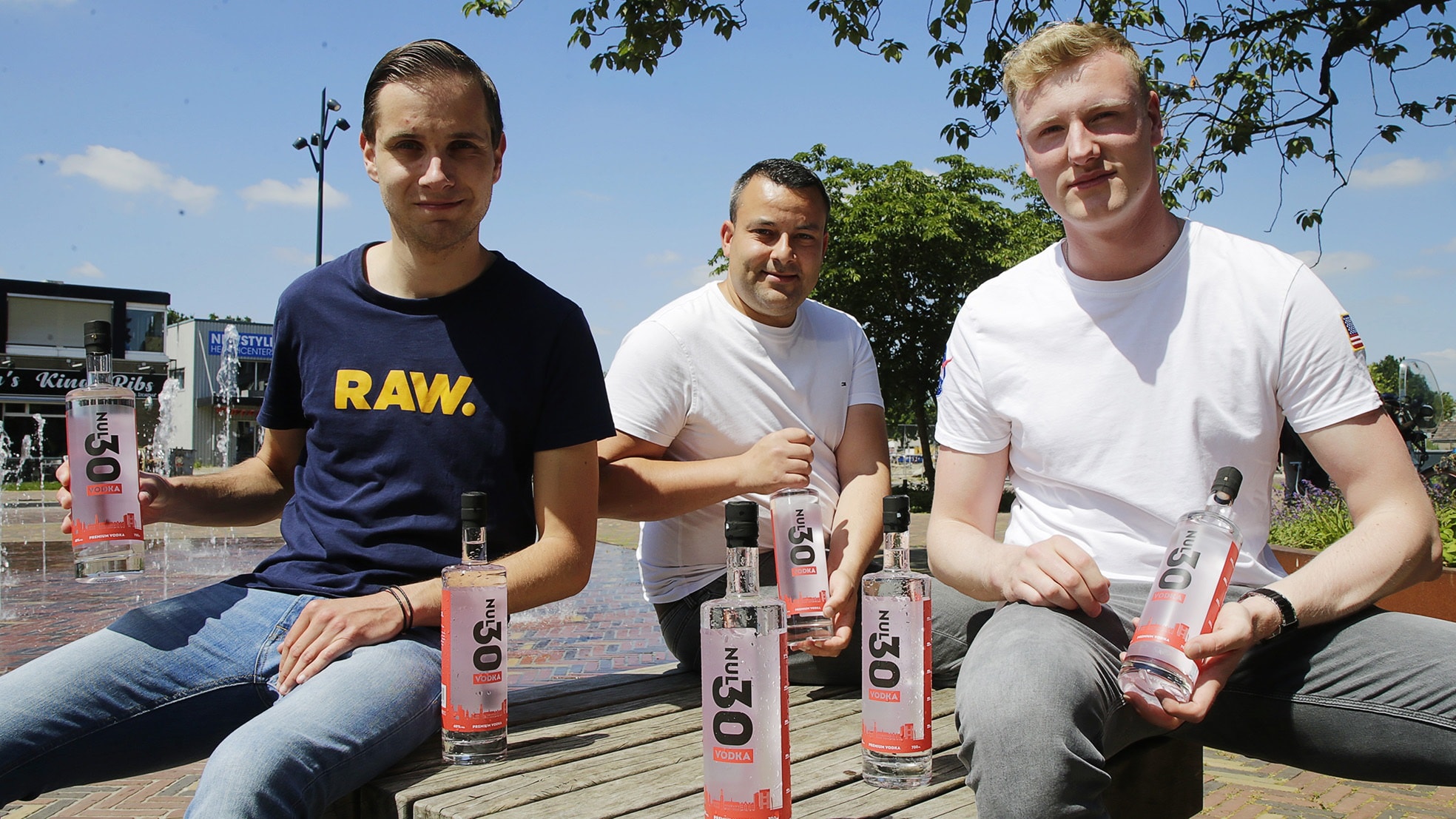 De mannen achter Nul030 Vodka: Wesley, Kuner en Thijs. Foto: Ruud Voest
