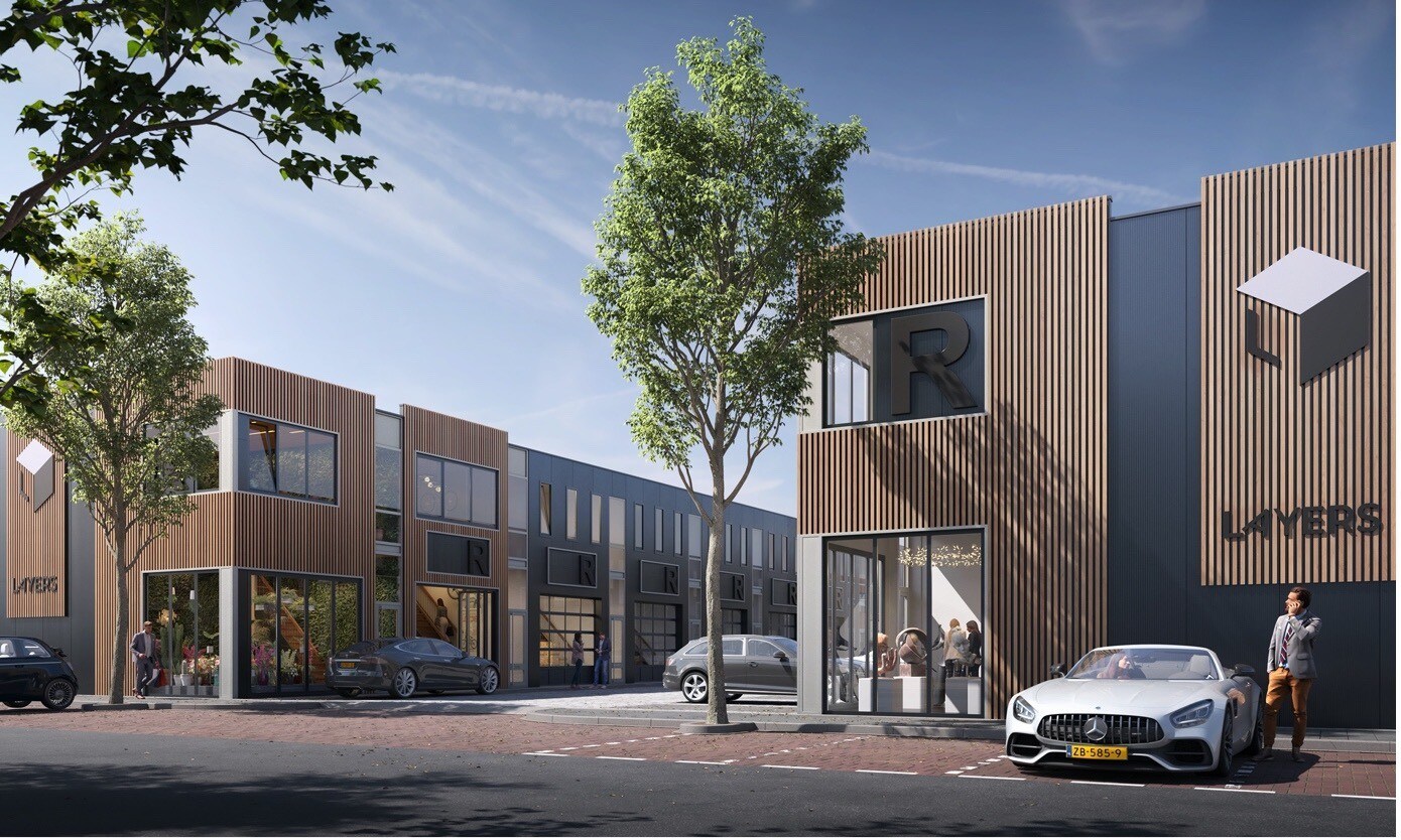 De eerste LAYERS-bedrijfshallen verrijzen in Amsterdam en Haarlem. Foto: RVE vastgoed.