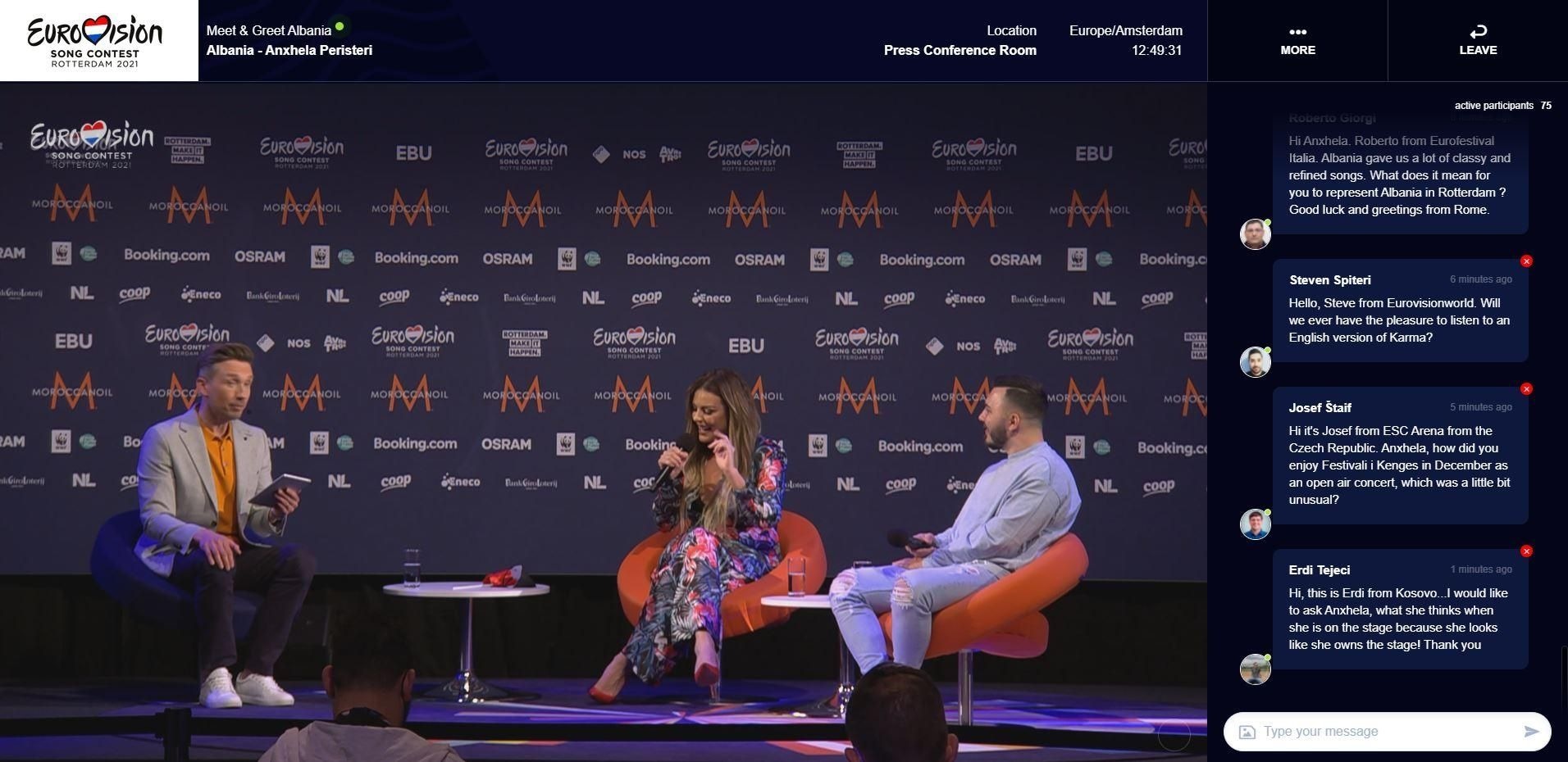 Kijkje achter de schermen in het virtuele perscentrum van het Eurovisie Songfestival.