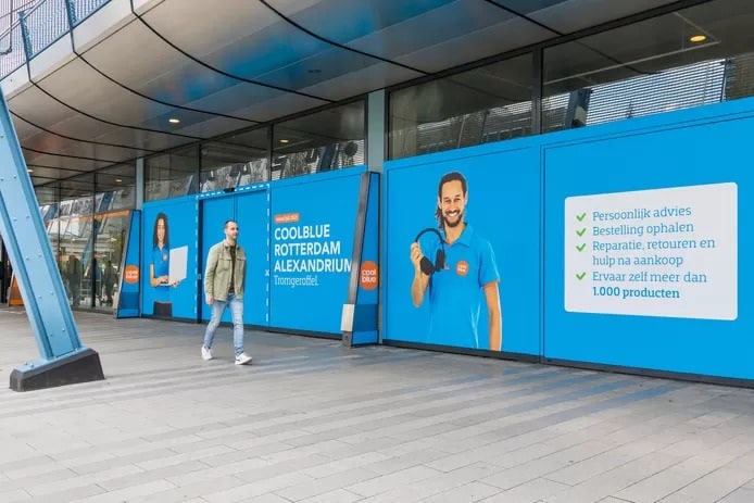 De tweede 'stenen winkel' van Coolblue in Rotterdam, in wording. Foto: Coolblue.