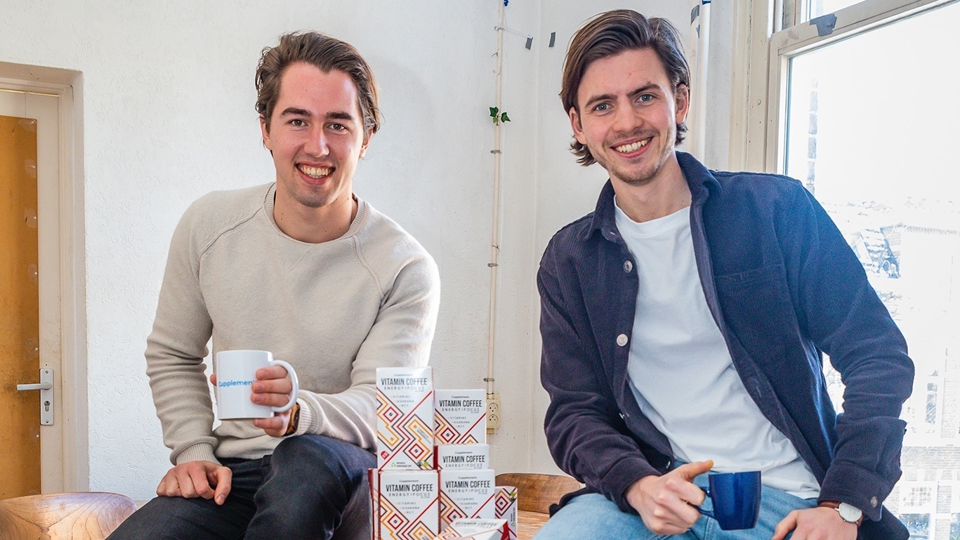 De succesvolle Dragons' Den-deelnemers Florian Fermin en Stefan Wateler (rechts) kunnen gaan groeien met Cupplement. Foto: Cupplement