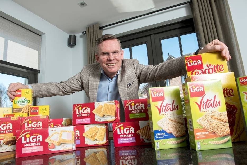 Willem Jan Balk is bij Mondelēz International algemeen directeur voor de Benelux. Mondelēz is producent van LiGA. Foto: BN DeStem/Pix4Profs/Raphael Drent.
