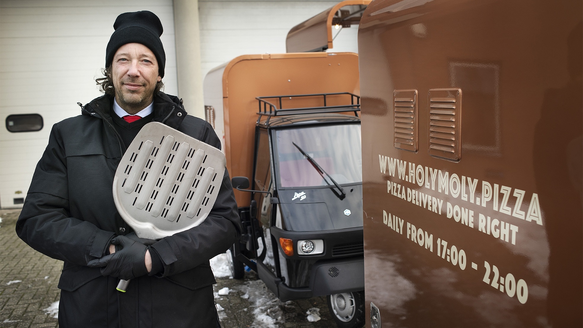 Ben van Duijn,  de eigenaar van Holy Moly Pizza. Eigen foto