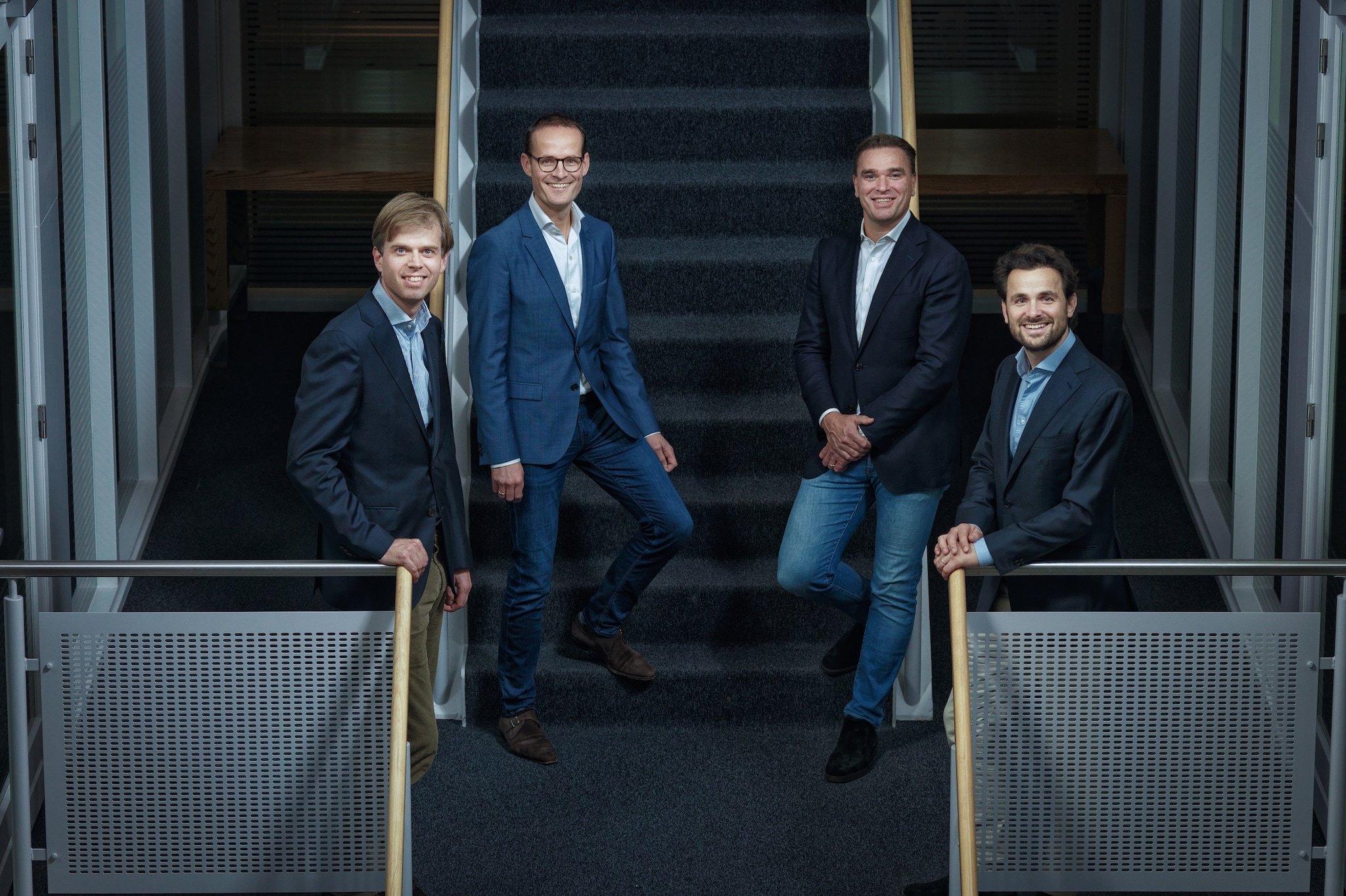 V.l.n.r. Bastiaan van Slobbe, Jeroen Oldengarm, Tim van der Meer en Piet Hein Conijn.