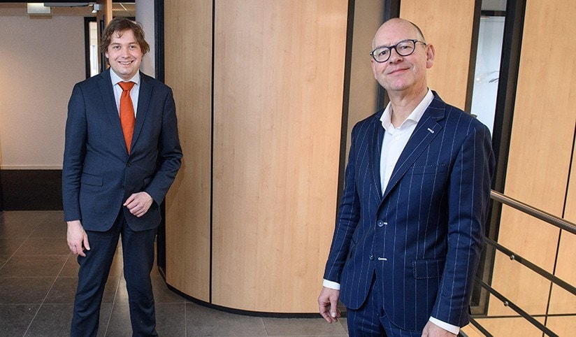 Joost Wery (links) en Jan Schutrups, eigenaren van fusiekantoor Damsté: ,,Alle specialisaties in huis." Foto: Lars Smook