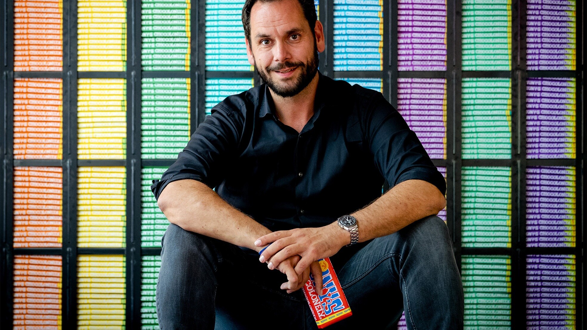 Henk Jan Beltman, Chief Chocolate Officer van Tony’s Chocolonely. Het bedrijf probeert met het oog op de verkiezingen ook politieke partijen te overtuigen dat er overheidsbeleid nodig is om het tij te keren. Foto: ANP