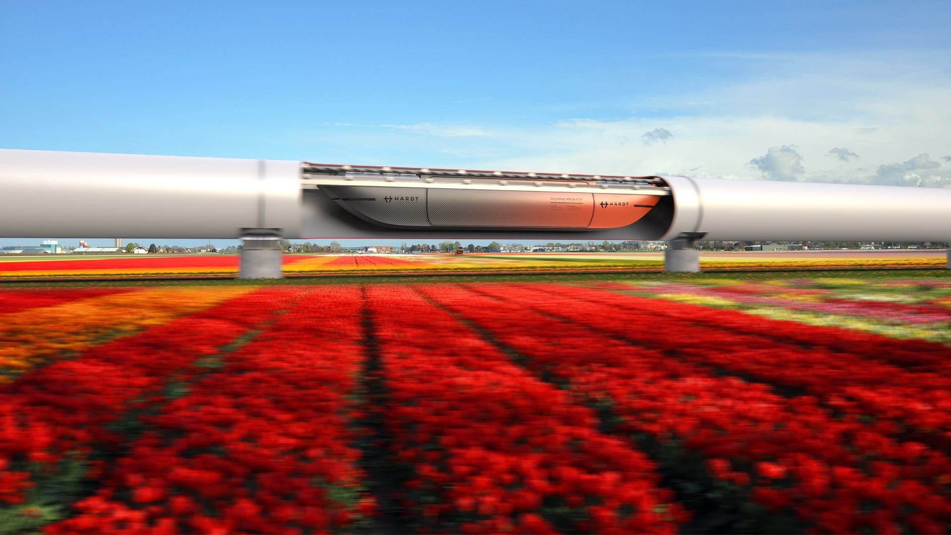 Een impressie van de cargoloop. Beeld: Thierry Schut/Hyperloop Development Program