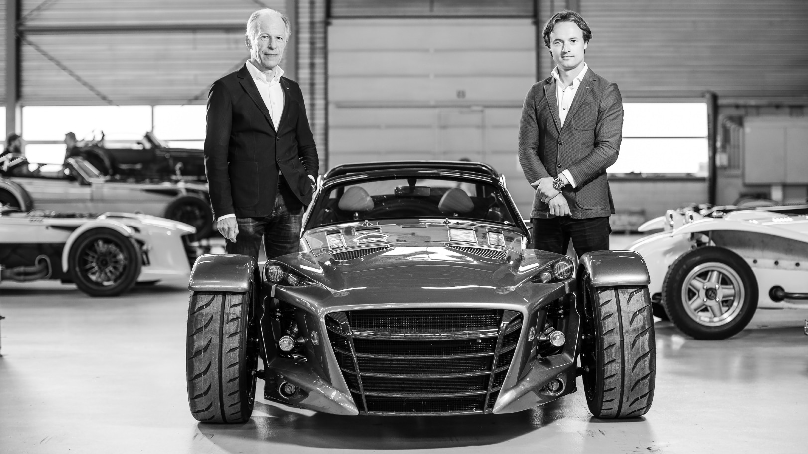 Joop Donkervoort en zijn zoon Denis. Foto: Donkervoort