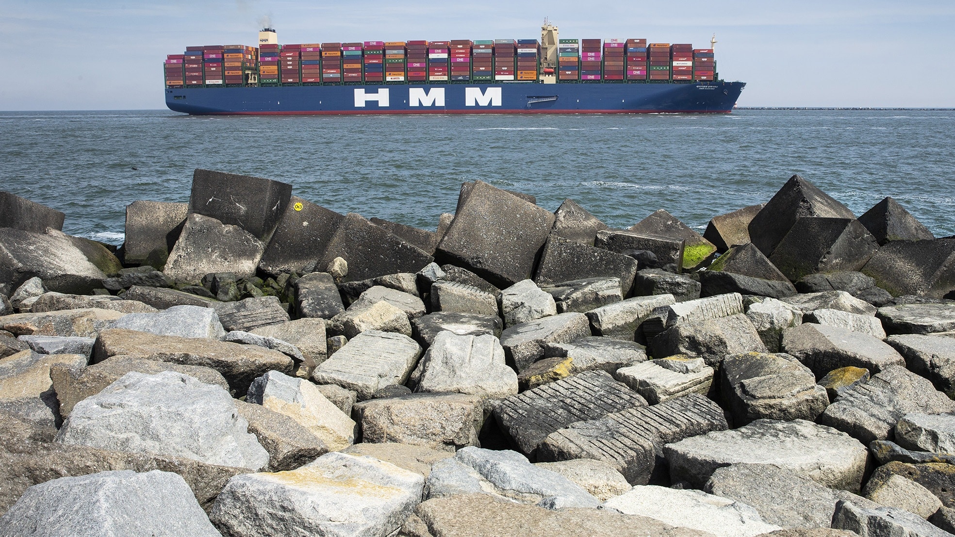 Containerschip op de Noordzee. Foto: ANP