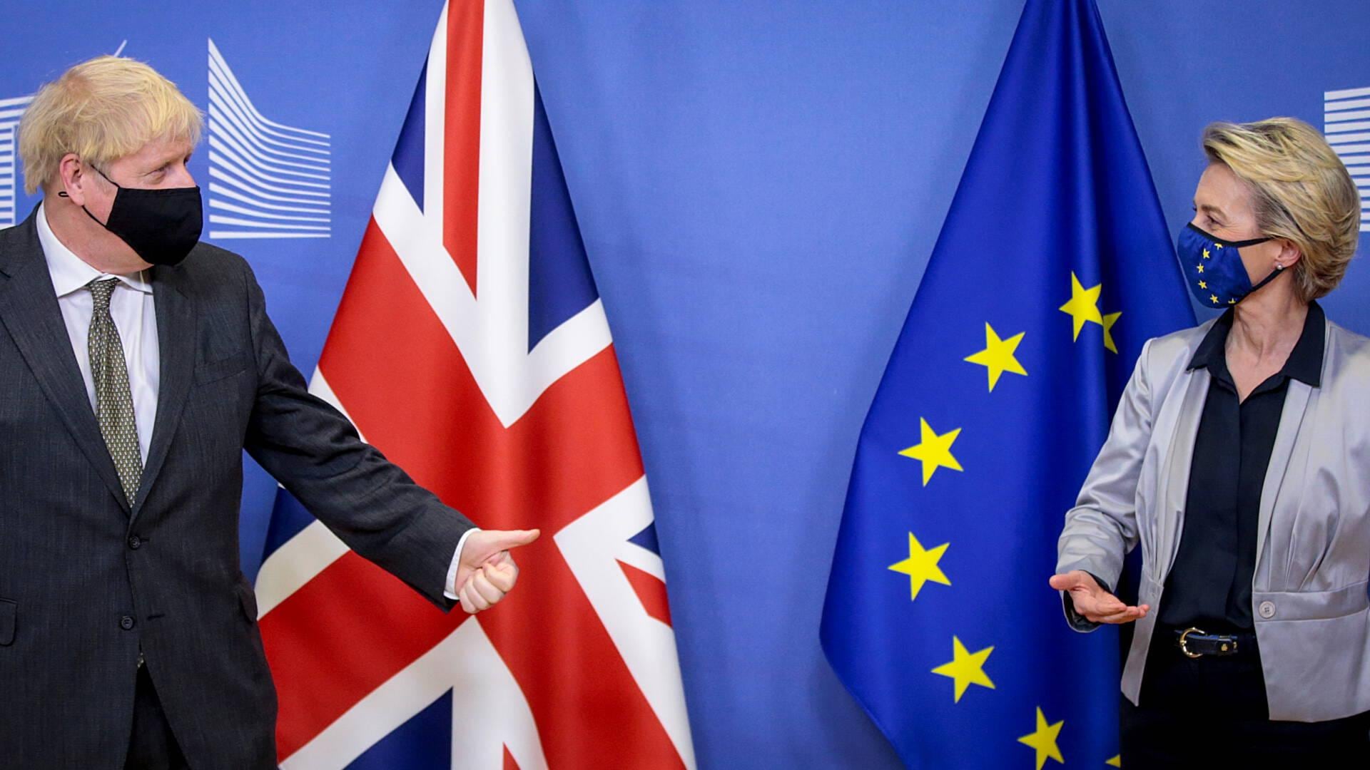 Bijeen in Brussel, Boris Johnson en Ursula von der Leyen. Foto: Reuters.