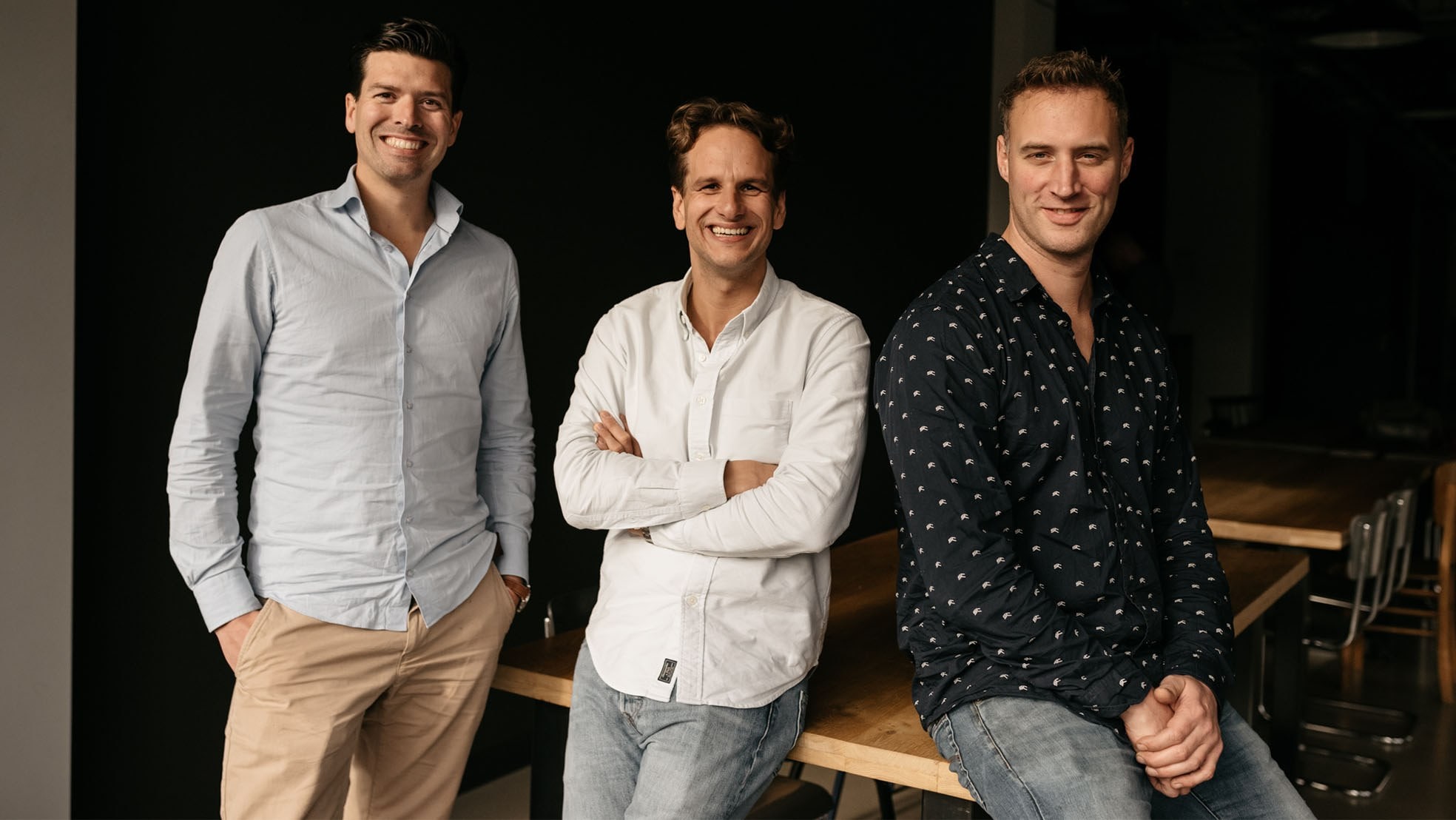 Het managementteam van Payaut met (v.l.n.r.) cco Pieter de Haas, ceo Ernst van Niekerk en cto Gillis Haasnoot. Foto: Madeleine Bolle
