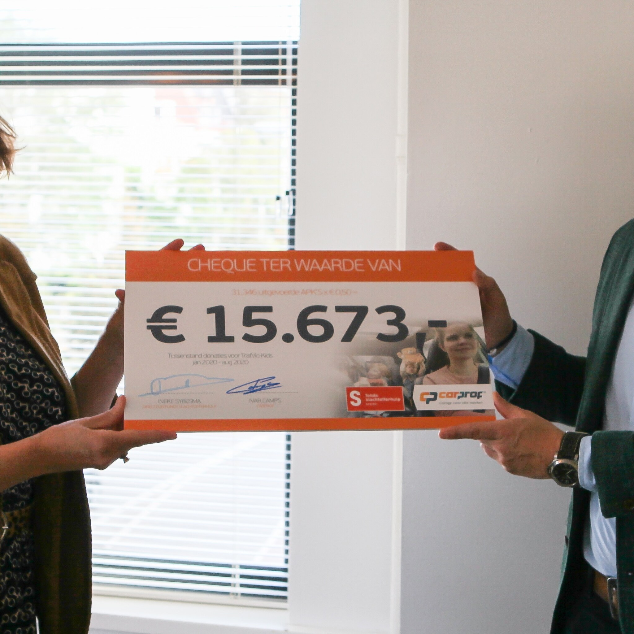 carprof haalt 15 673 euro op voor jonge verkeersslachtoffers
