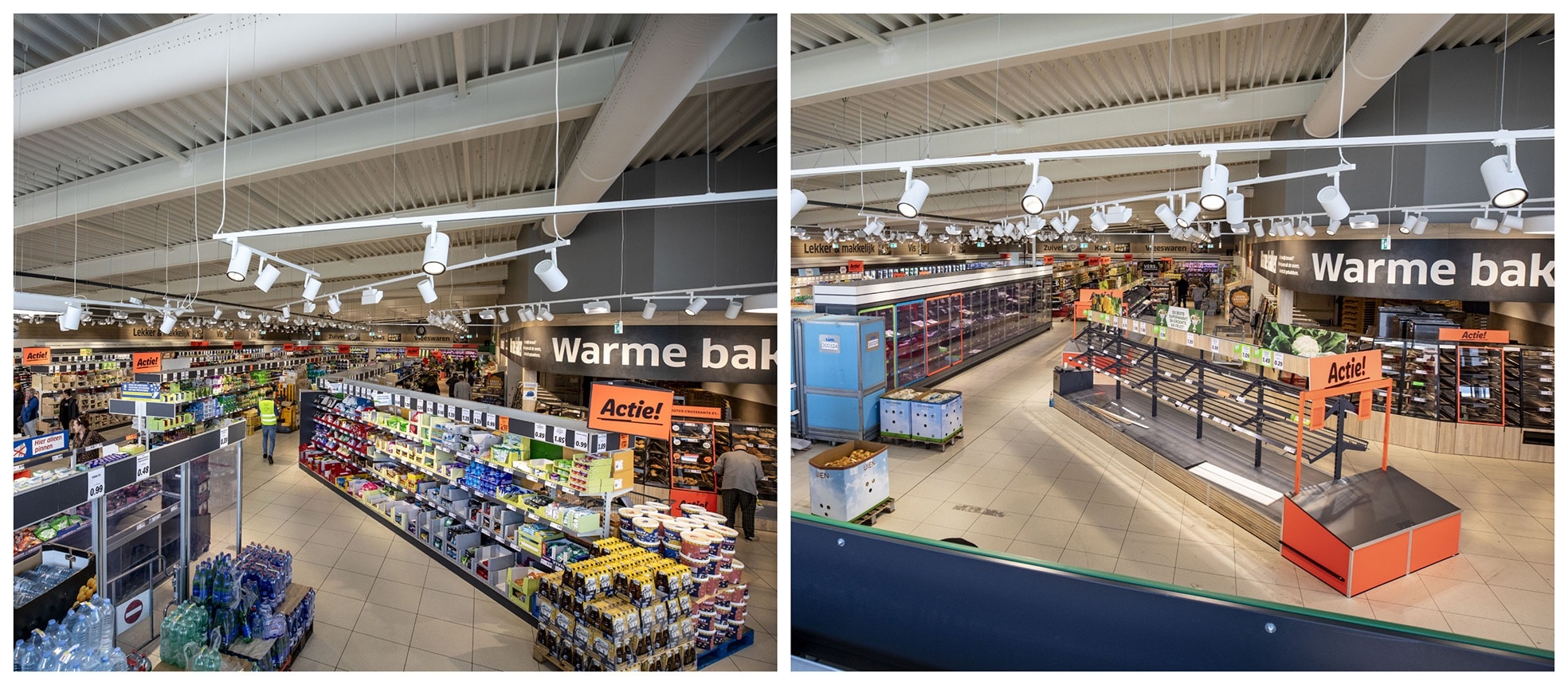 Voor en na: de Lidl in Hengelo. Foto's: Robin Hilberink