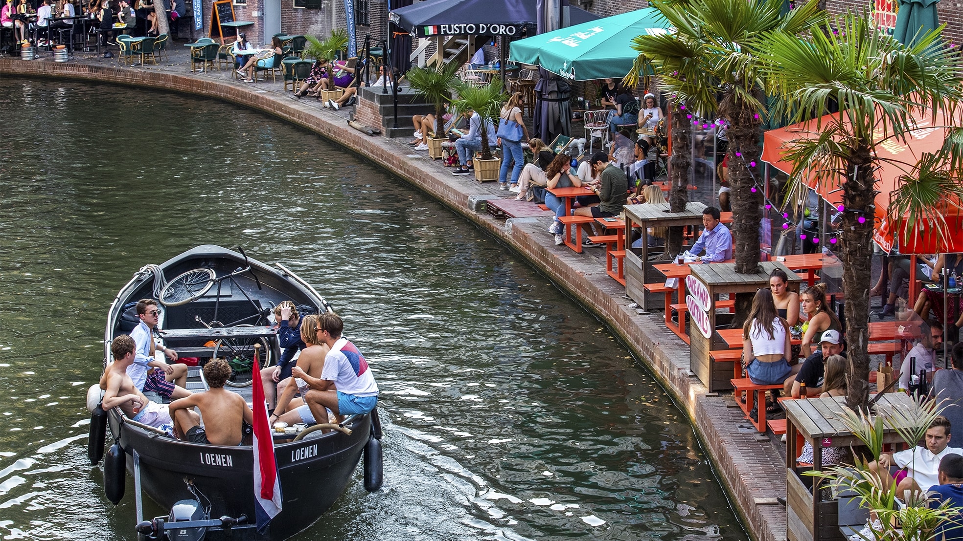Een tropische binnenstad van Utrecht, afgelopen dinsdag. Foto: Angeliek de Jonge