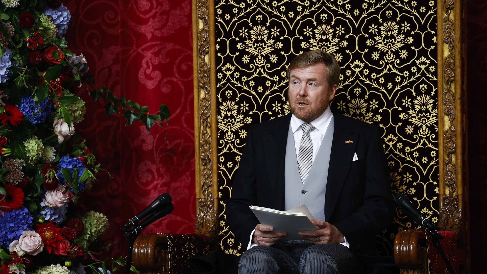 Koning Willem-Alexander tijdens de Troonrede in de Grote Kerk. Foto: ANP