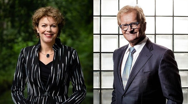De beginnend en vertrekkende voorzitter van VNO-NCW: Ingrid Thijssen en Hans de Boer. Foto's: ANP.