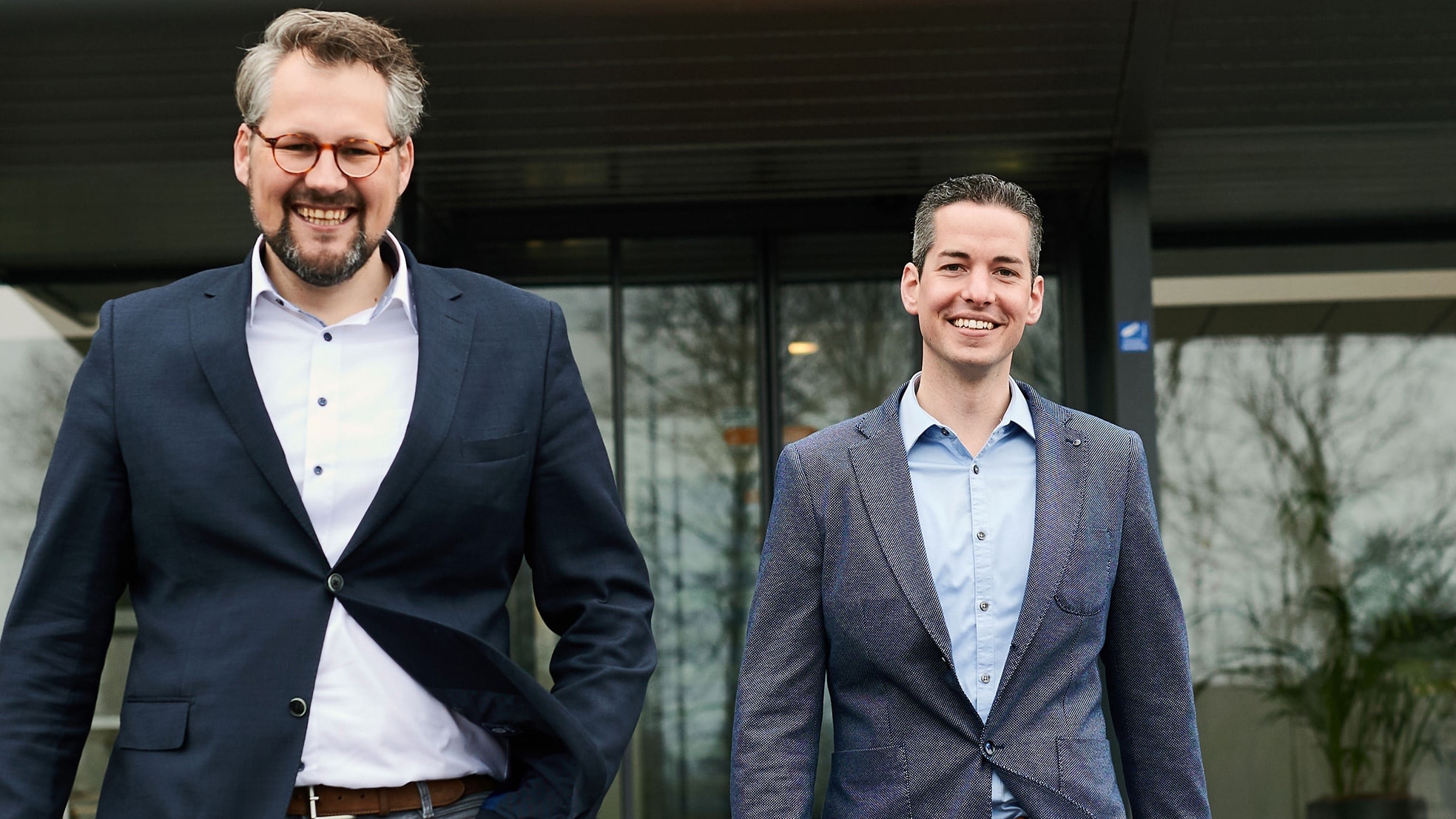 Floris Mulder (links) en René Meijer zijn de oprichters van de snelgroeiende startup debesteleasedeal.nl. Foto: Ronald Zijlstra.
