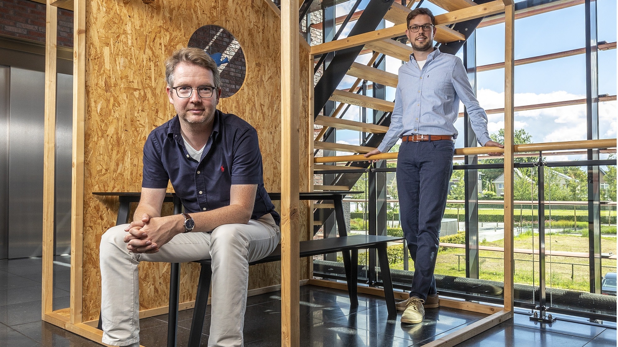Joost Diepenmaat (links) en Edwin Vlieg zijn de succesvolle oprichters van Moneybird.