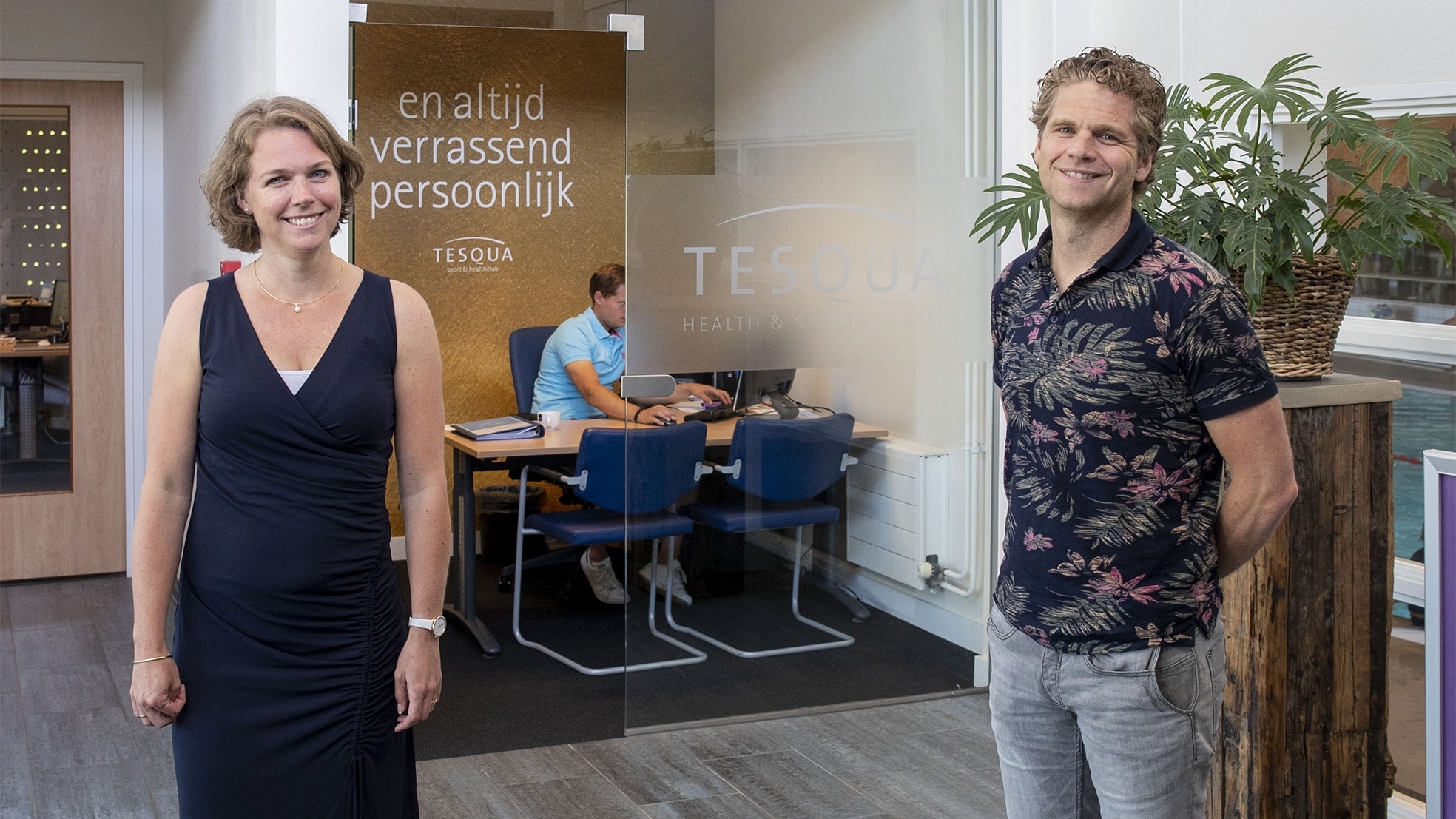 Maarten Stuivenberg en zus Marieke Schimmel Stuivenberg, de eigenaren van de Edese sportschool Tesqua. Foto: Herman Stöver