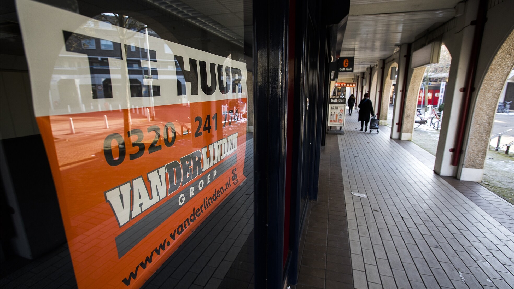 Een lege Neringpassage in het centrum van Lelystad. Foto: Jeroen Jumelet/ANP
