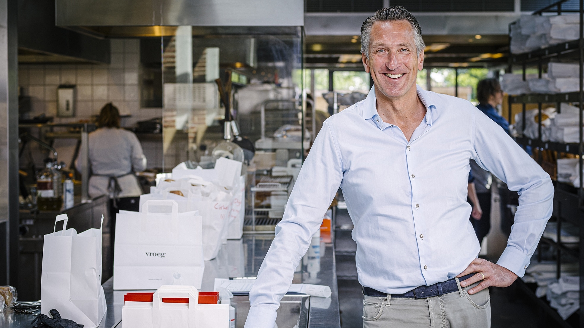 Hans Kempers, eigenaar van restaurant Vroeg in Bunnik. Foto: Erik van 't Woud