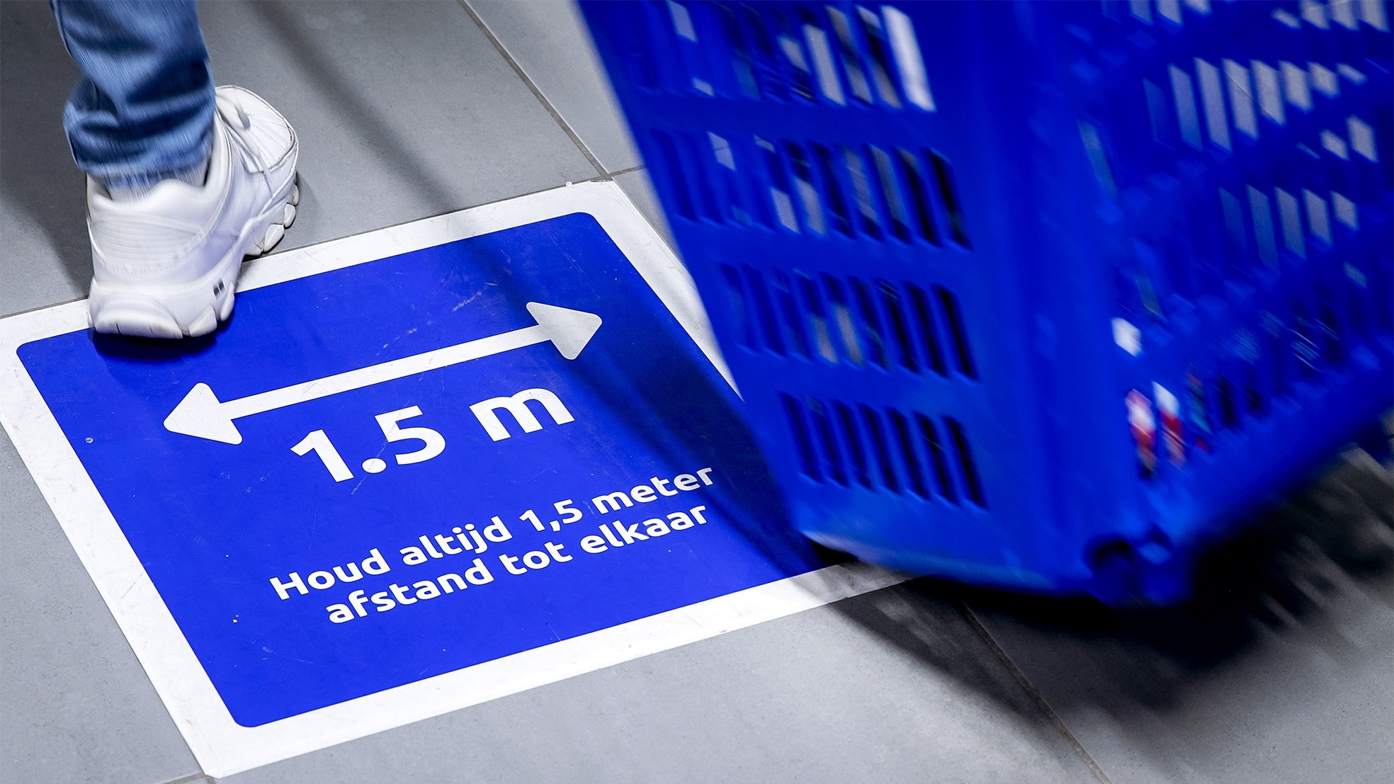 Aanwijzingen voor klanten in een vestiging van winkelketen Action. Foto: ANP