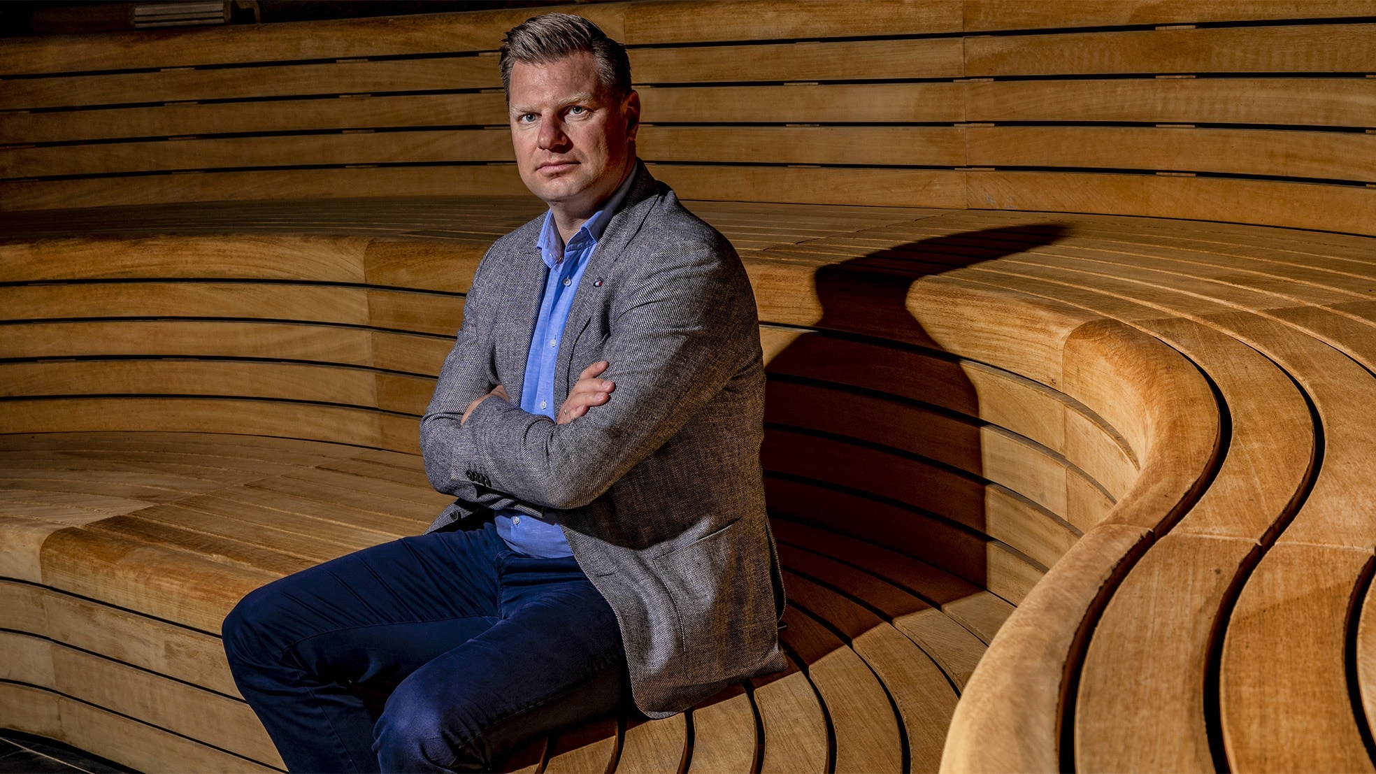 Fabian Dolman van saunagigant Quality Wellnessresorts. 'Wij moesten als eerste dicht en mogen als laatste open. Dit is desastreus voor ons.' Foto: AD/Rob Voss.