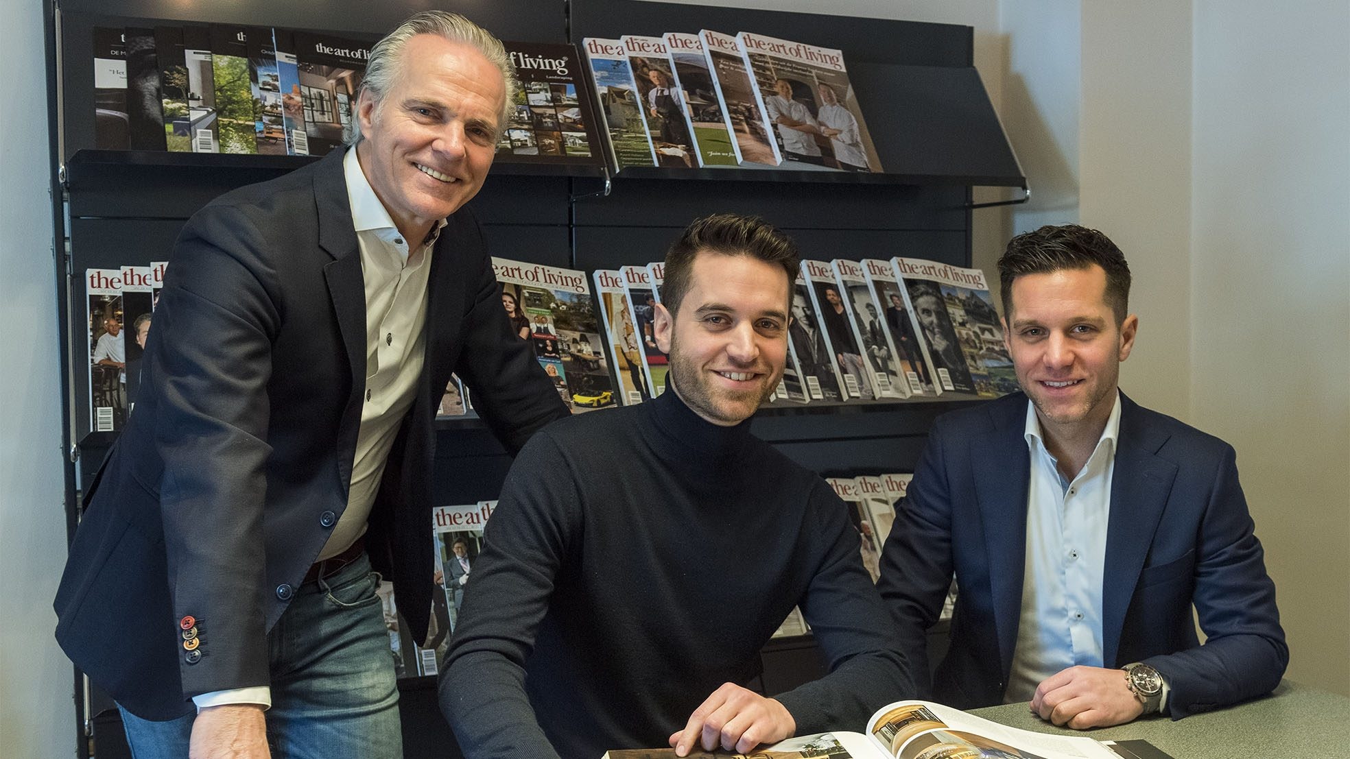 Art of Living bestaat 20 jaar. Vader Toon en zonen Mike en Jim Thijssen zijn hiervan de uitgevers. Foto: DCI media