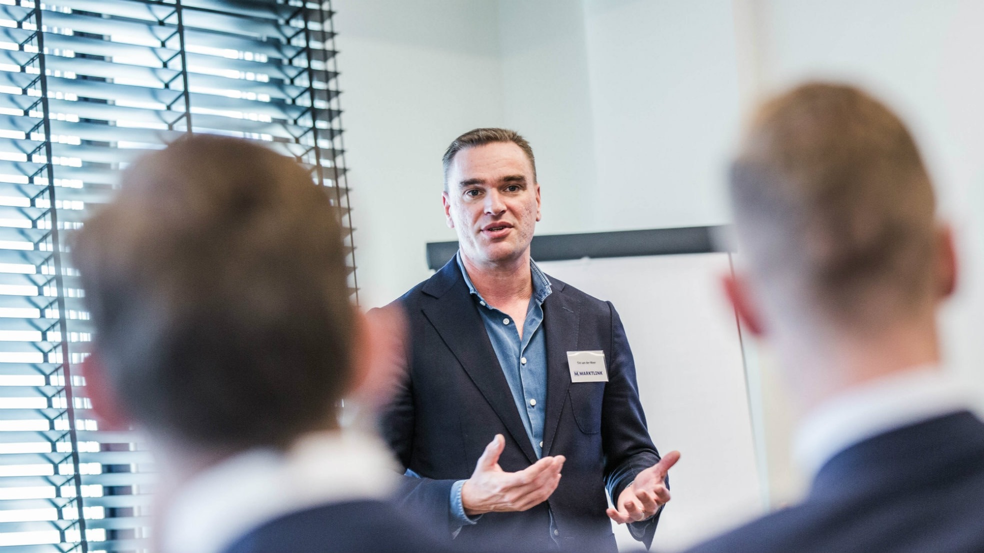 Tim van der Meer tijdens een Talent Day van Marktlink.