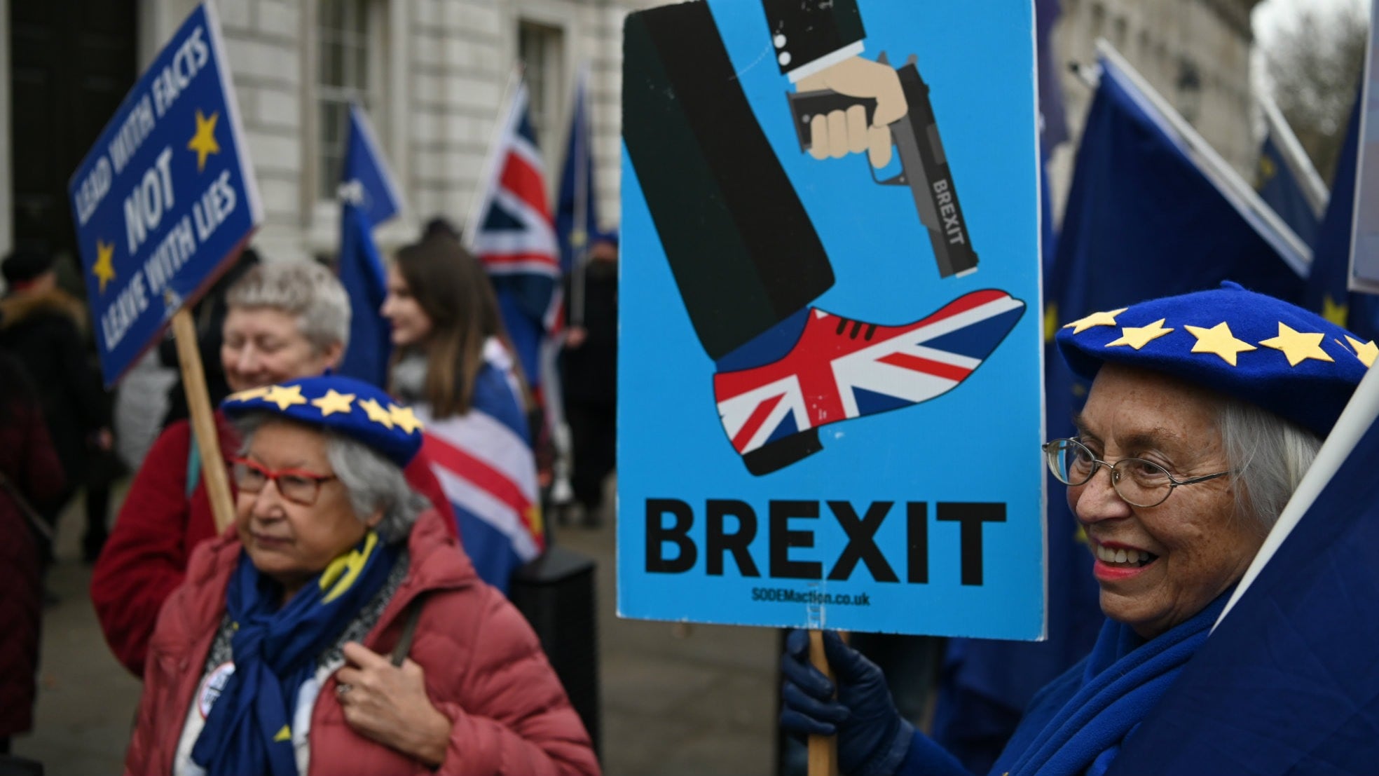 Die Brexit komt er, maar de protesten in Londen gaan door. Dagelijks.