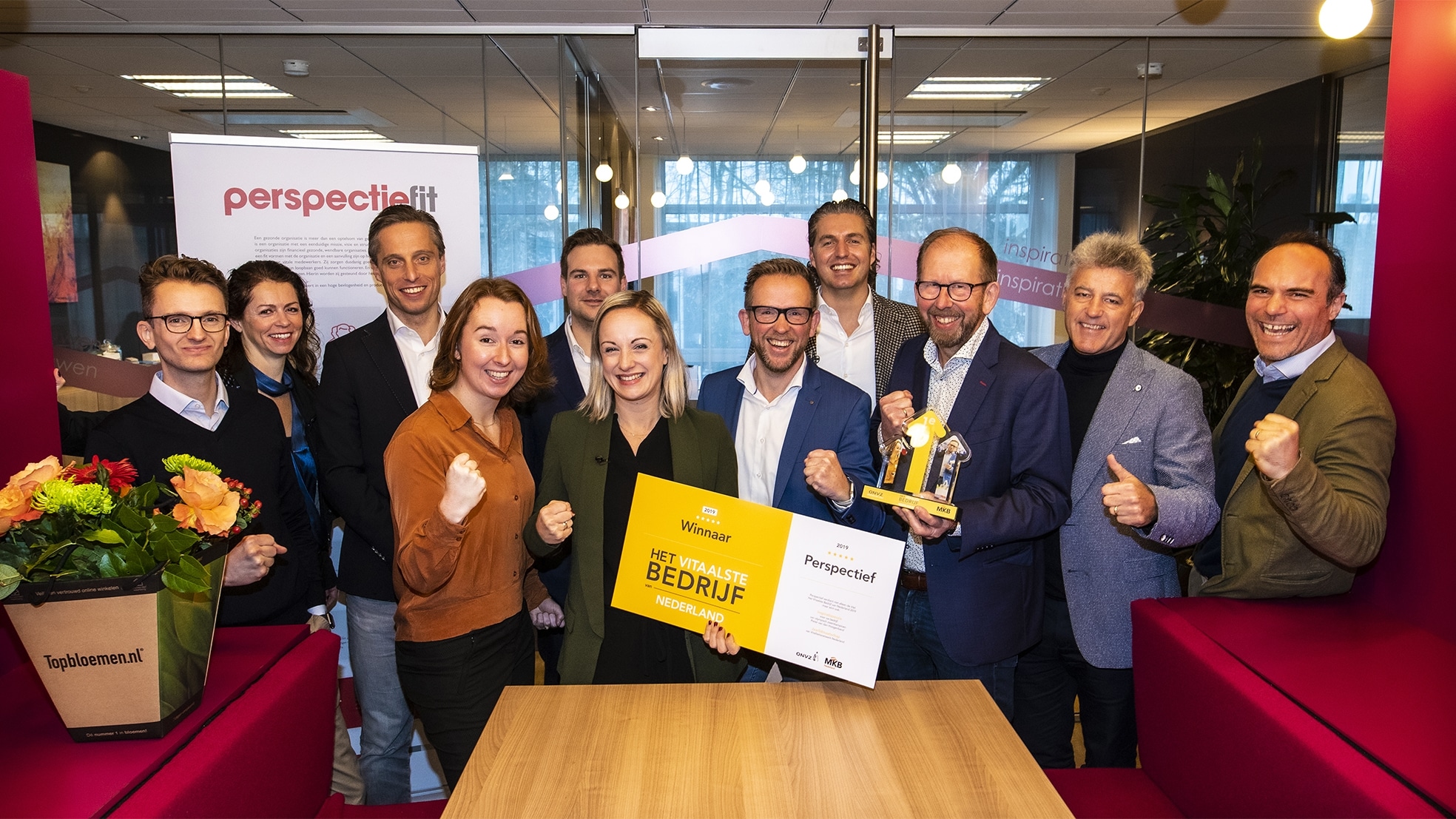 Het Vitaalste Bedrijf van Nederland Perspectief met helemaal links organisator Tijn Elferink.
