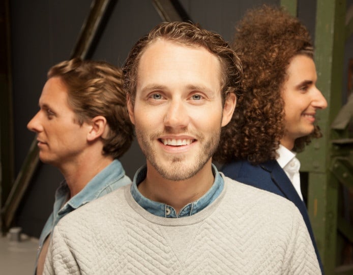 Wonderkind-oprichter Laurent Scholten met zijn compagnons Lars Wetemans (links) en Philo Hermans (rechts).