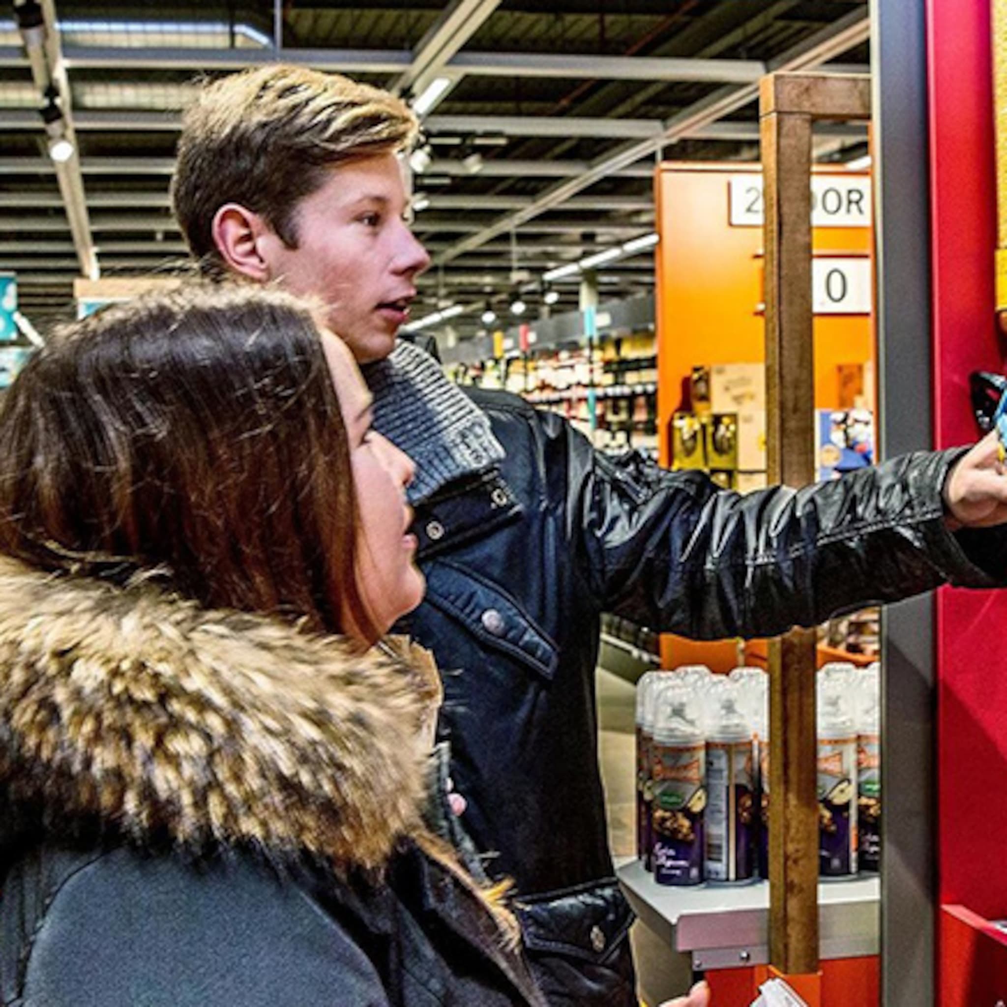 bij appie komt de hagelslag uit de tap
