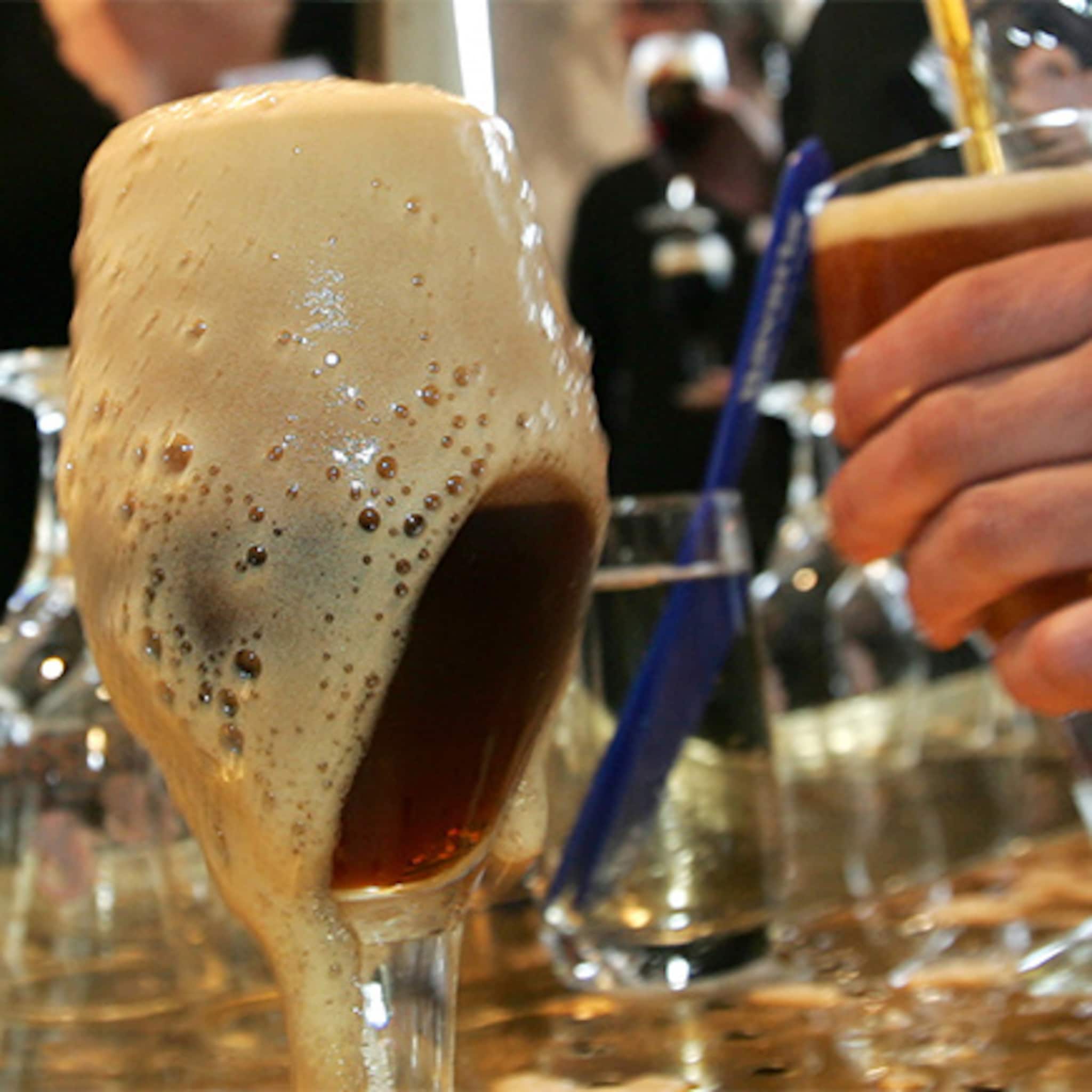 toch biertap op het terras
