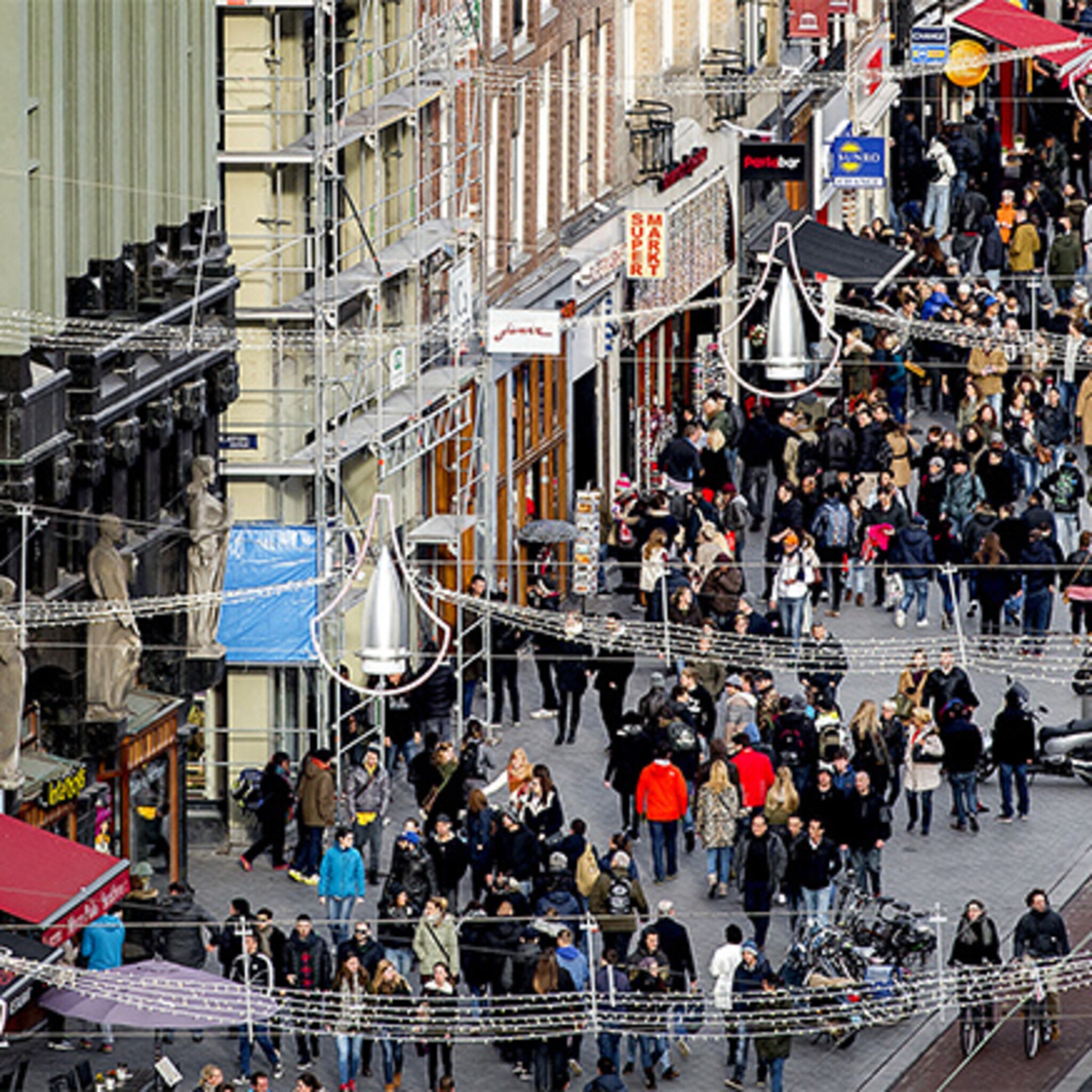 red de winkels in de binnenstad