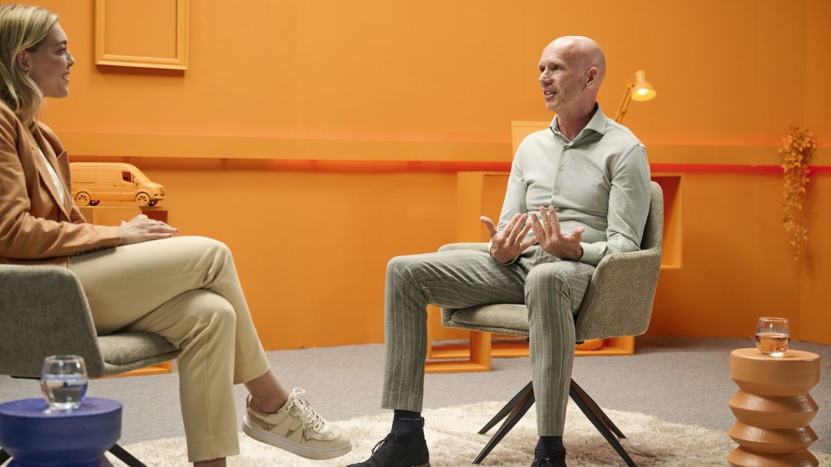 Veerle Dicker en Harold Blanken in de studio van Kennismakers. Foto: Rabobank