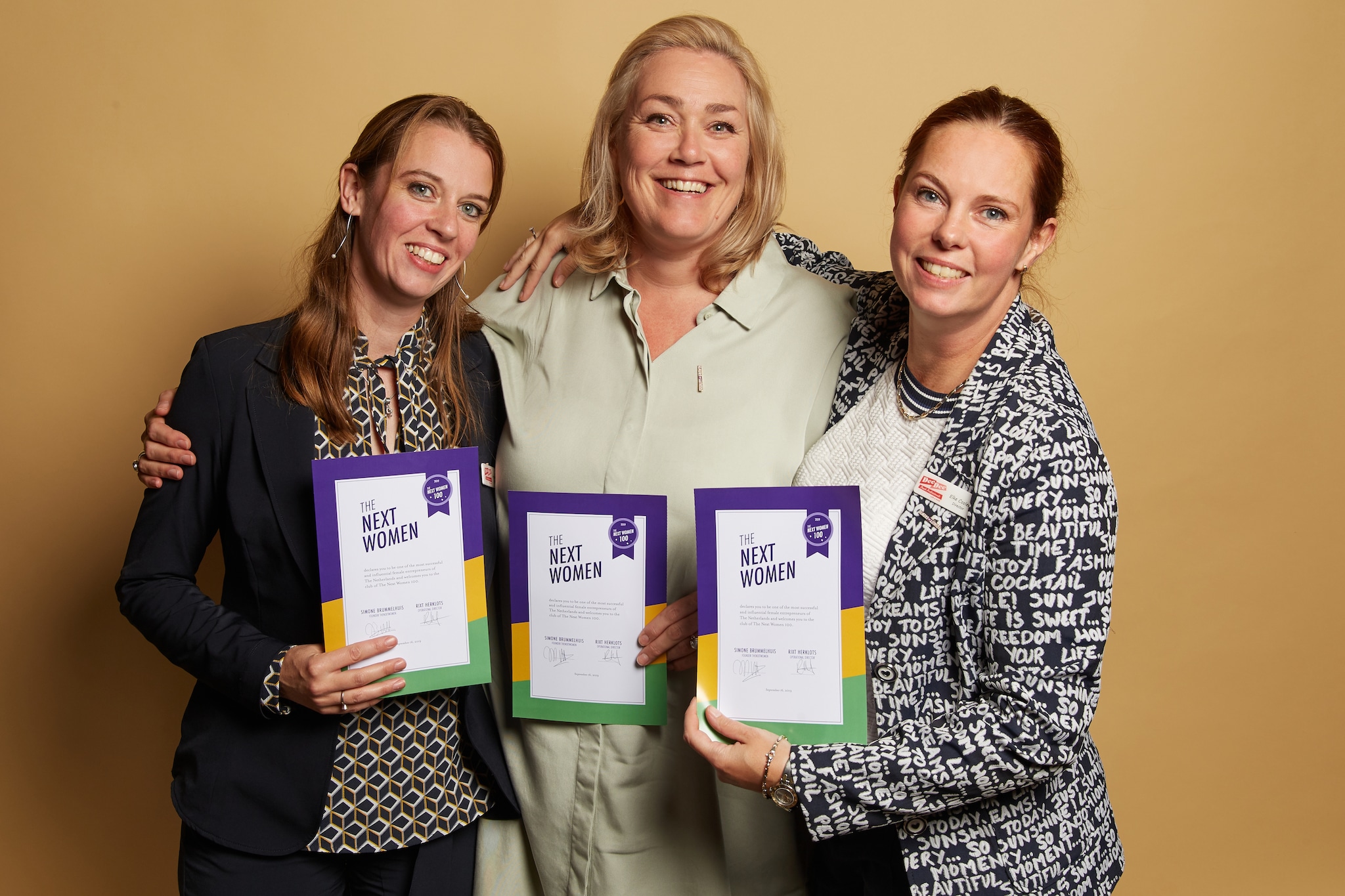 Drie ondernemers uit de lijst van 2019.