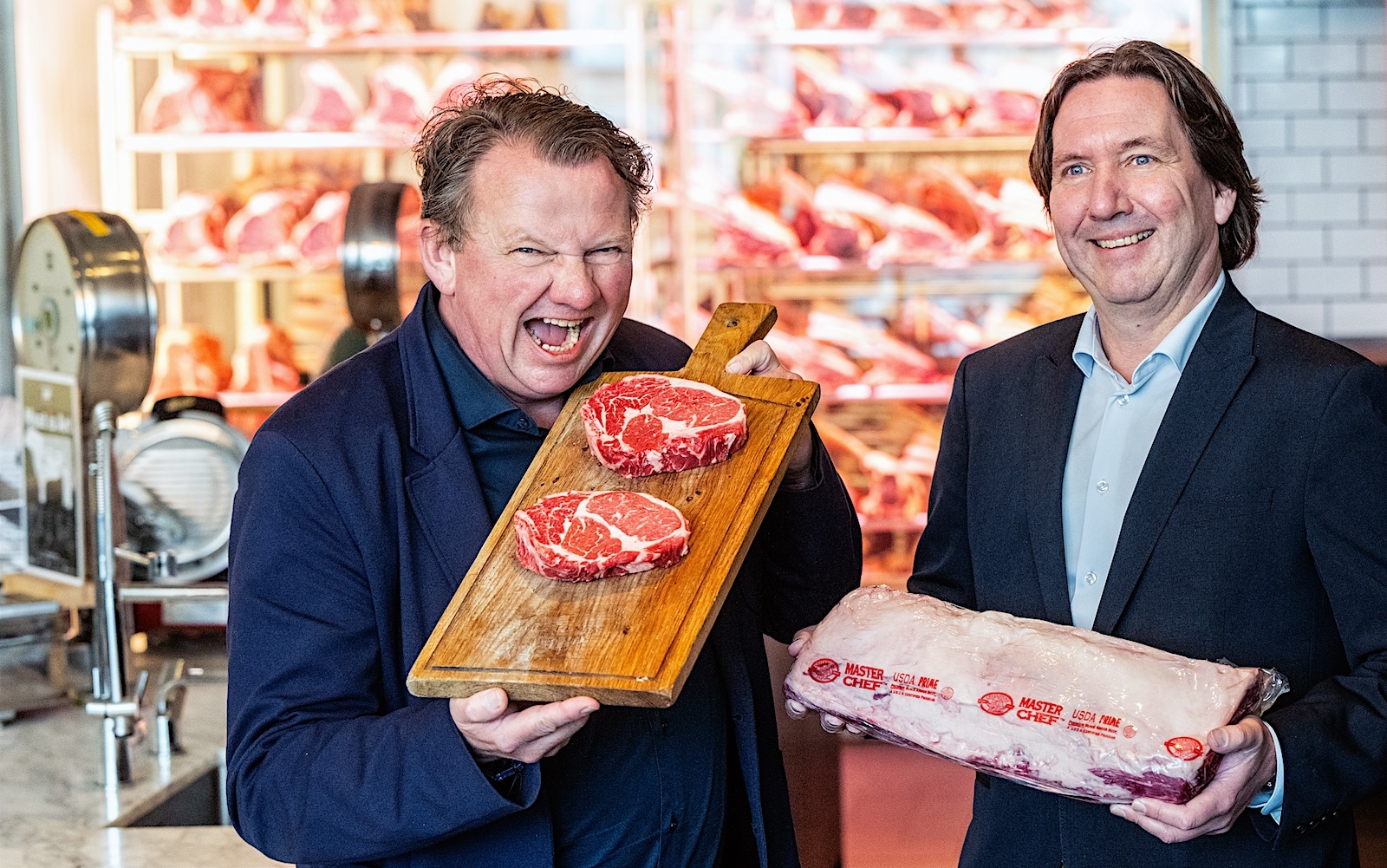 Broers Mikel (l) en Patrick Pouw, eigenaren van Nice to Meat. Nice to Meat