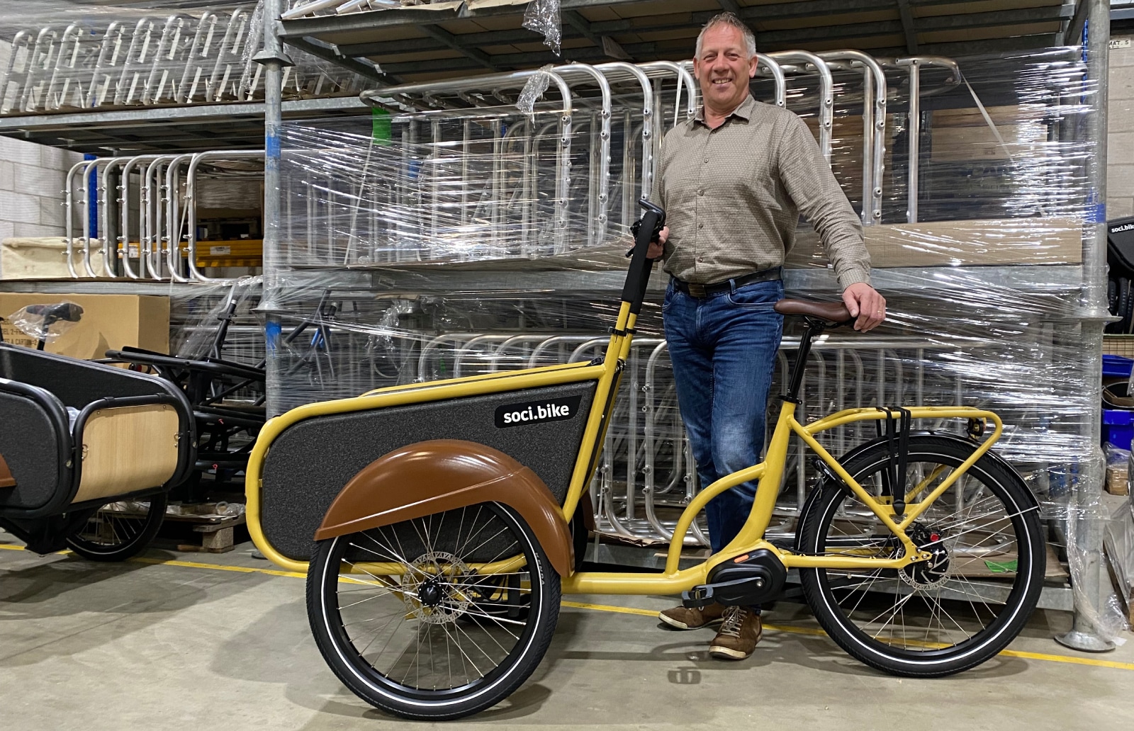 Peter Schouten met zijn SociBike. Peter Schouten Foto: SociBike
